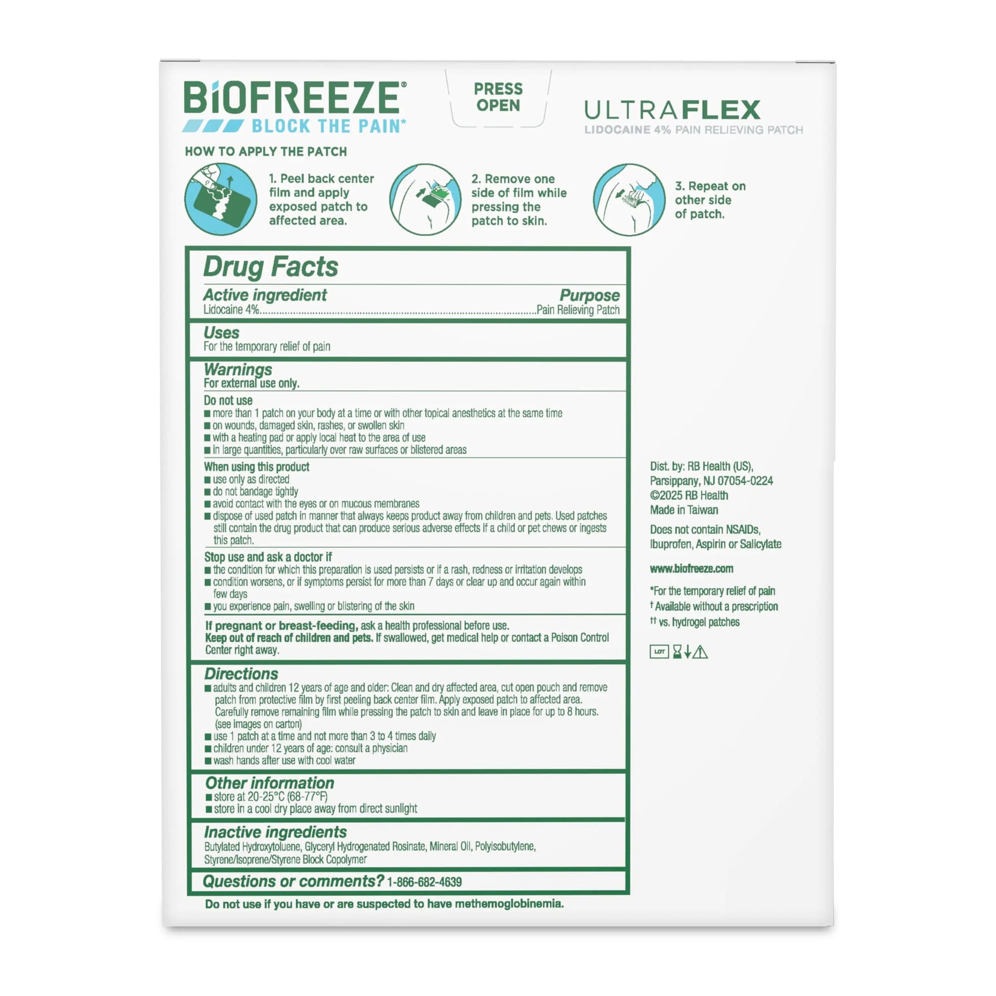 Biofreeze Ultraflex Maximum Strength 4% Lidocaine Patches, Non-Menthol, Flexible Pain Relief Patch for Lower Back, Lidocaine Patch for Neck, Knee, Shoulder, 4 Large Pain Patches Biofreeze uk supplements