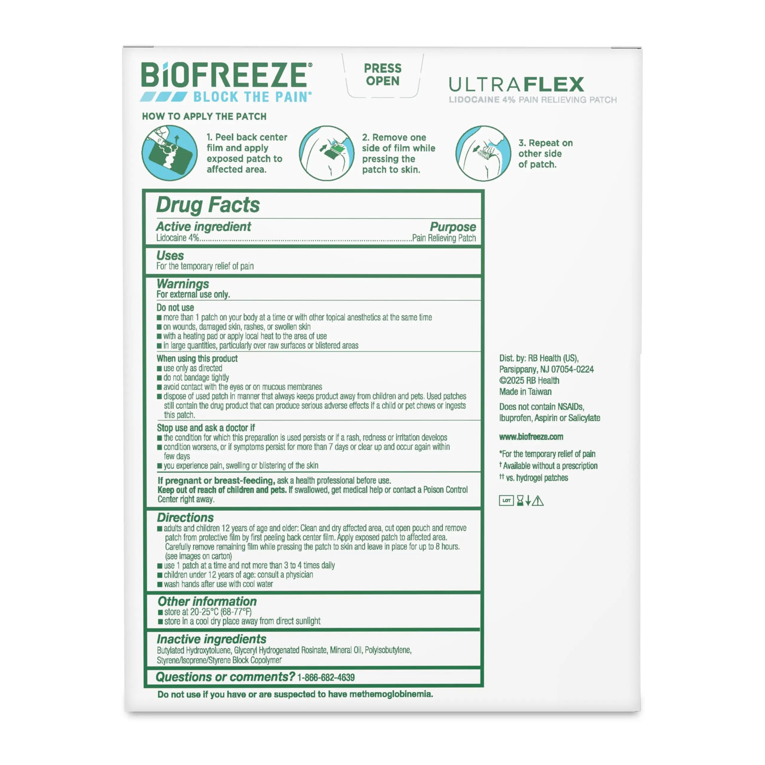 Biofreeze Ultraflex Maximum Strength 4% Lidocaine Patches, Non-Menthol, Flexible Pain Relief Patch for Lower Back, Lidocaine Patch for Neck, Knee, Shoulder, 4 Large Pain Patches Biofreeze uk supplements