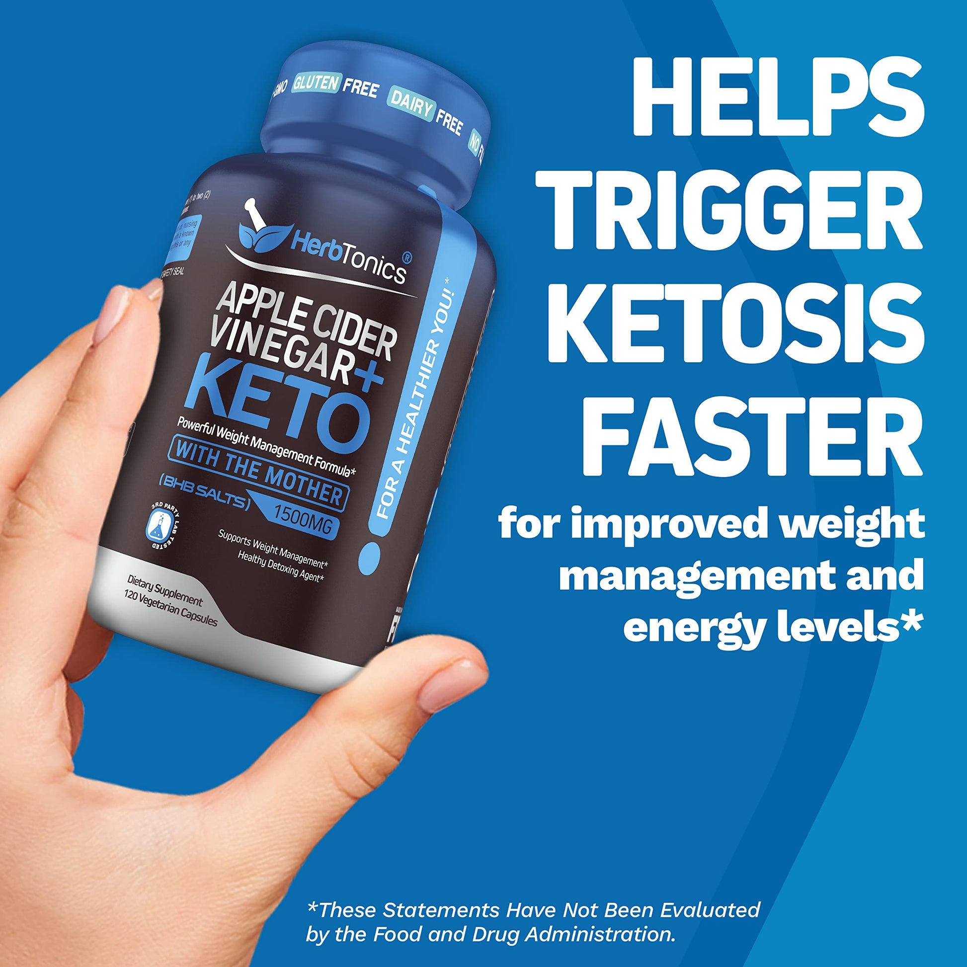Herbtonics Apple Cider Vinegar Capsules Plus Keto BHB | Fat Burner & Weight Loss Supplement Herbtonics uk supplements
