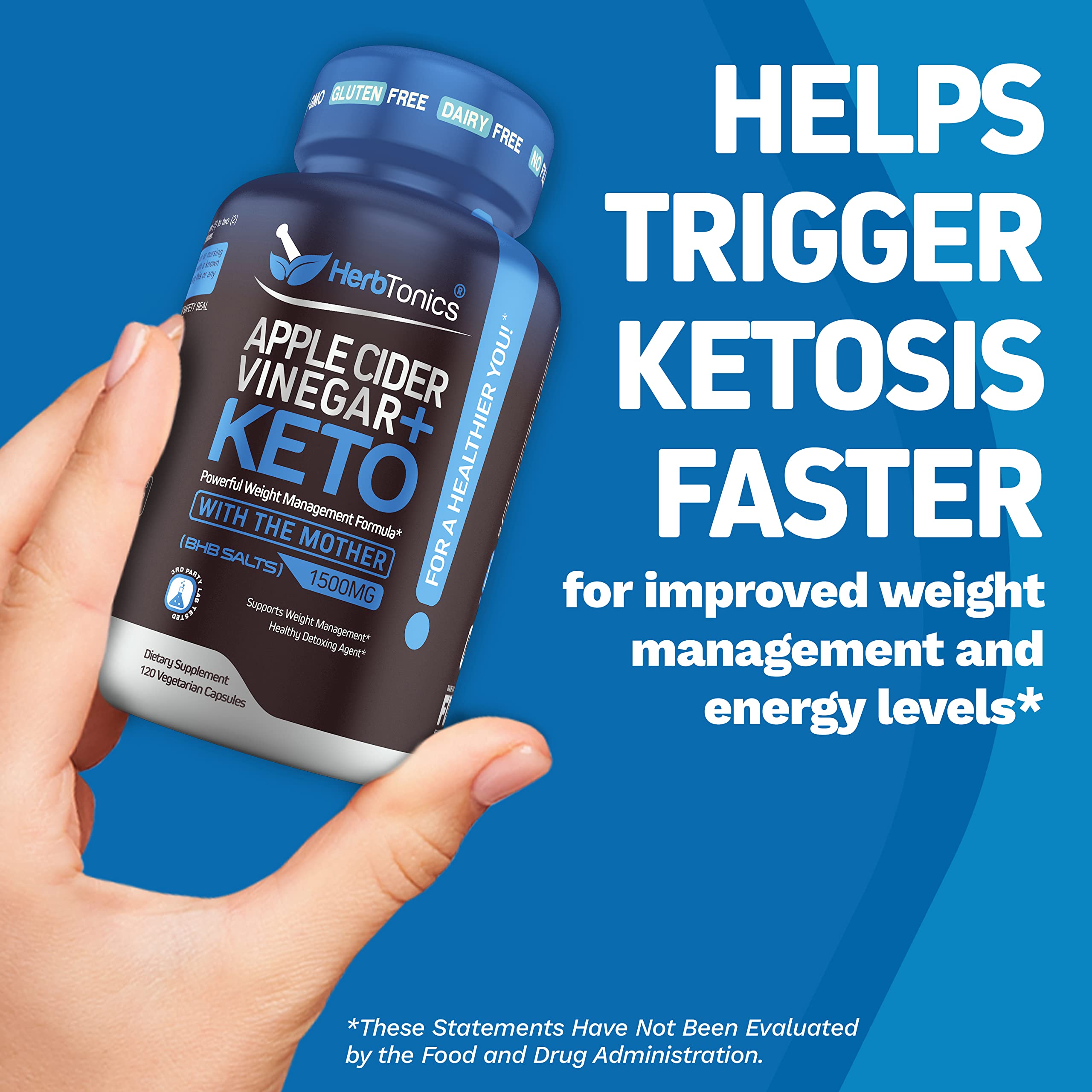 Herbtonics Apple Cider Vinegar Capsules Plus Keto BHB | Fat Burner & Weight Loss Supplement Herbtonics uk supplements