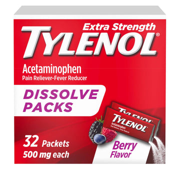 Tylenol Extra Strength Dissolve Powder Packs, 500 mg Acetaminophen Pain Reliever & Fever Reducer Medicine, Fast Relief for Minor Aches & Pains, Ibuprofen- & Aspirin-Free, On-the-Go Berry Flavor, 32 Ct Tylenol uk supplements
