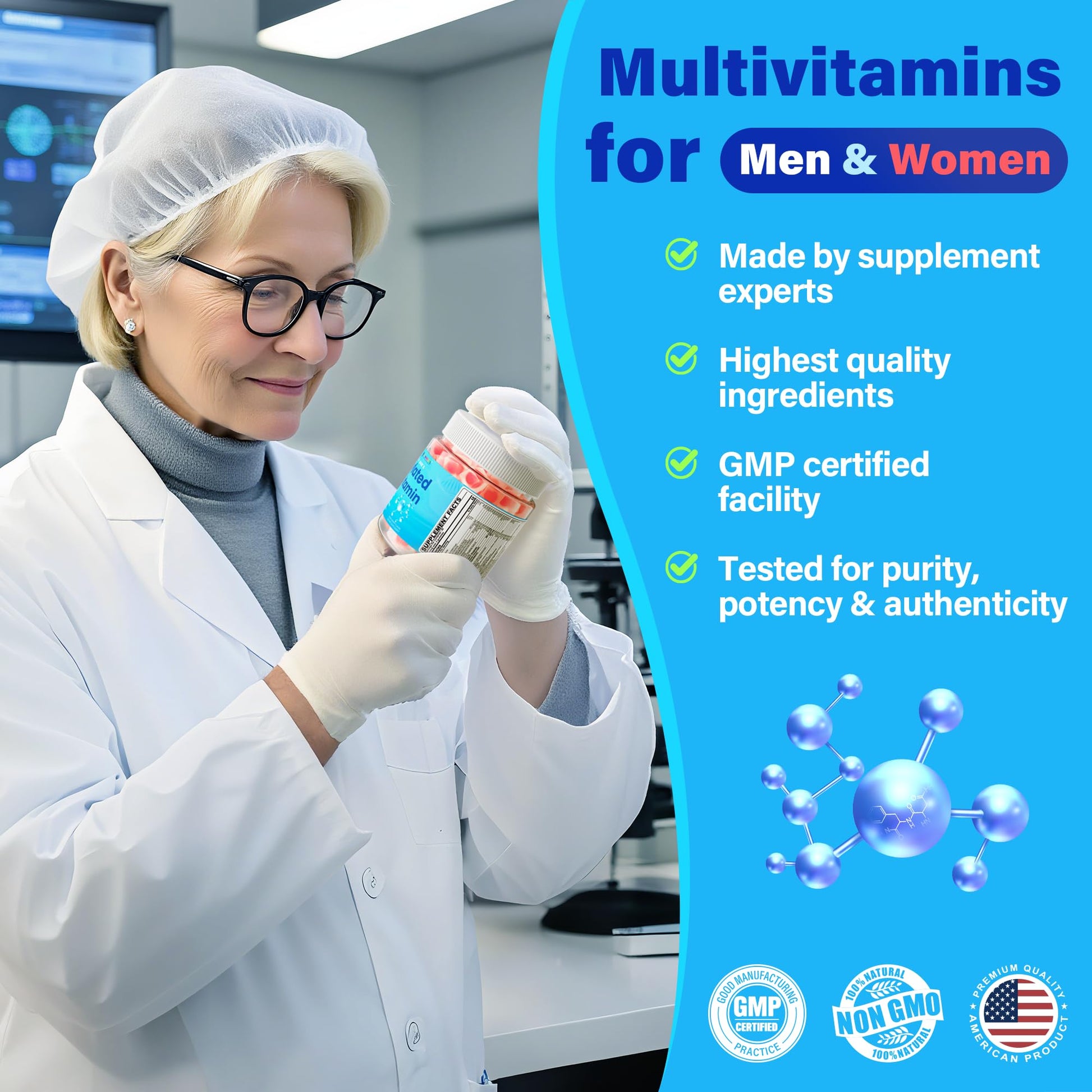 Methylated Multivitamin for Women & Men Gummies w/ Omega-3, Calcium, D3 K2, Methylfolate & B12, TMG, Daily Vitamins, Mag, CoQ10, Probiotic for 18 30 40 50 60 70+, Overall Health - Vegan, Sugar Free NEVISS uk supplements