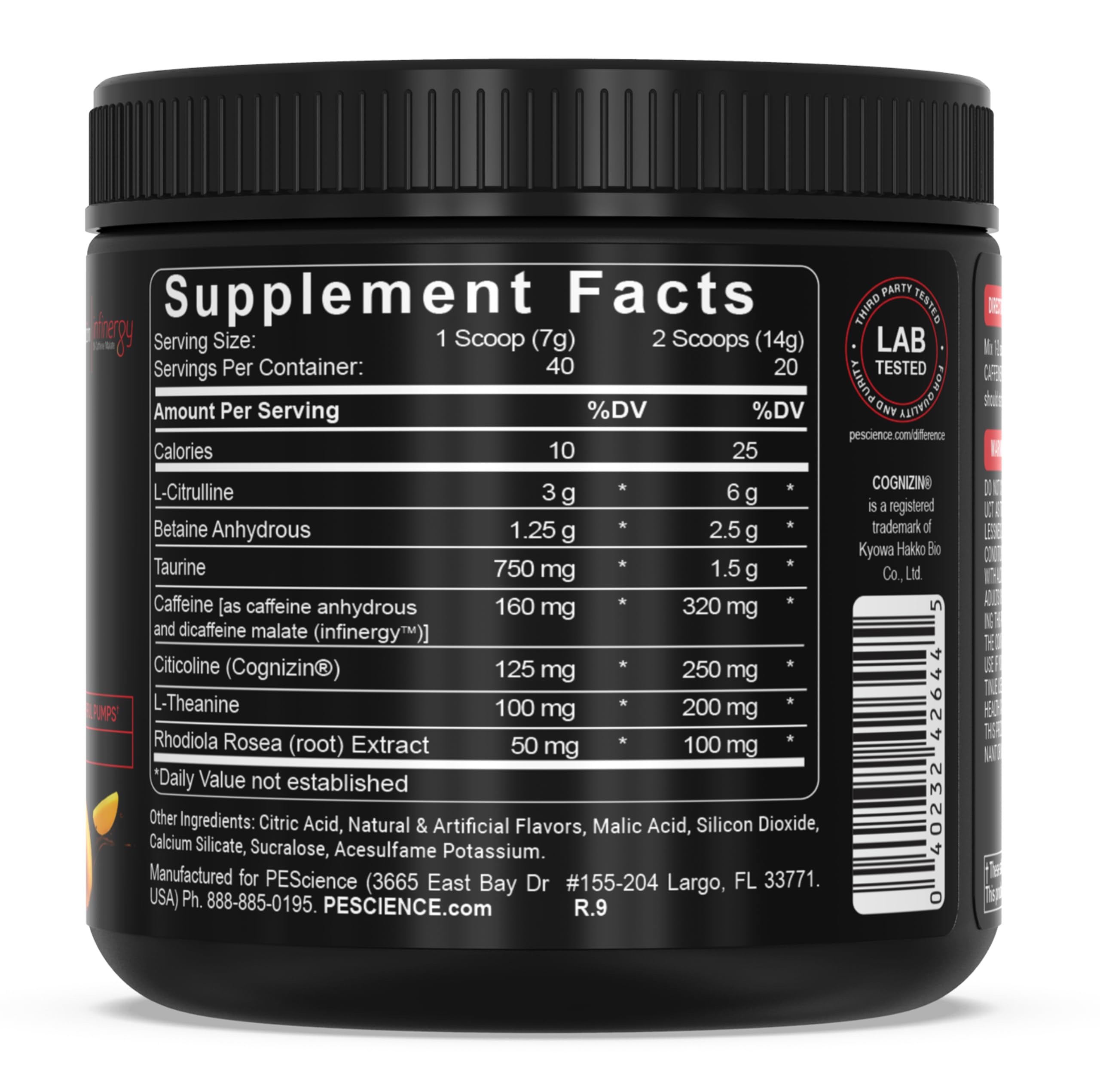 PEScience Prolific Pre Workout Powder for Men & Women with L-Citrulline Nitric Oxide Booster, Energy Powder & Nootropic for Focus – Preworkout Without Beta Alanine – 40 Scoops, Mango Splash PEScience uk supplements
