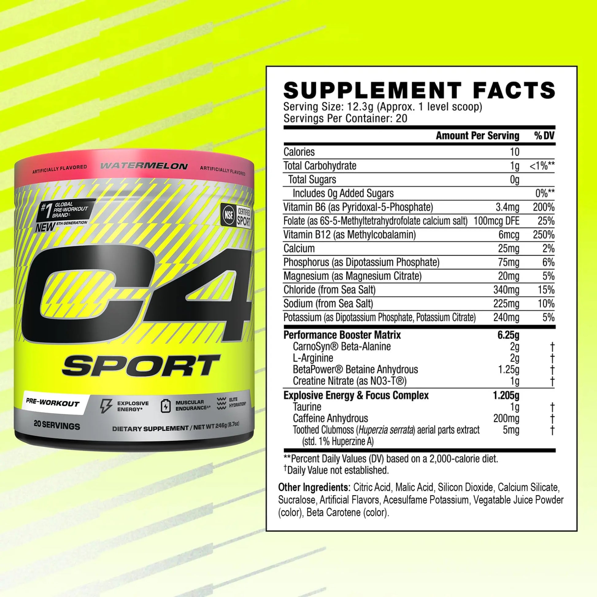 Cellucor C4 Sport Pre Workout Powder - NSF Certified for Sport - Elite Hydration - 200mg Caffeine + Creatine + Beta-Alanine C4 uk supplements