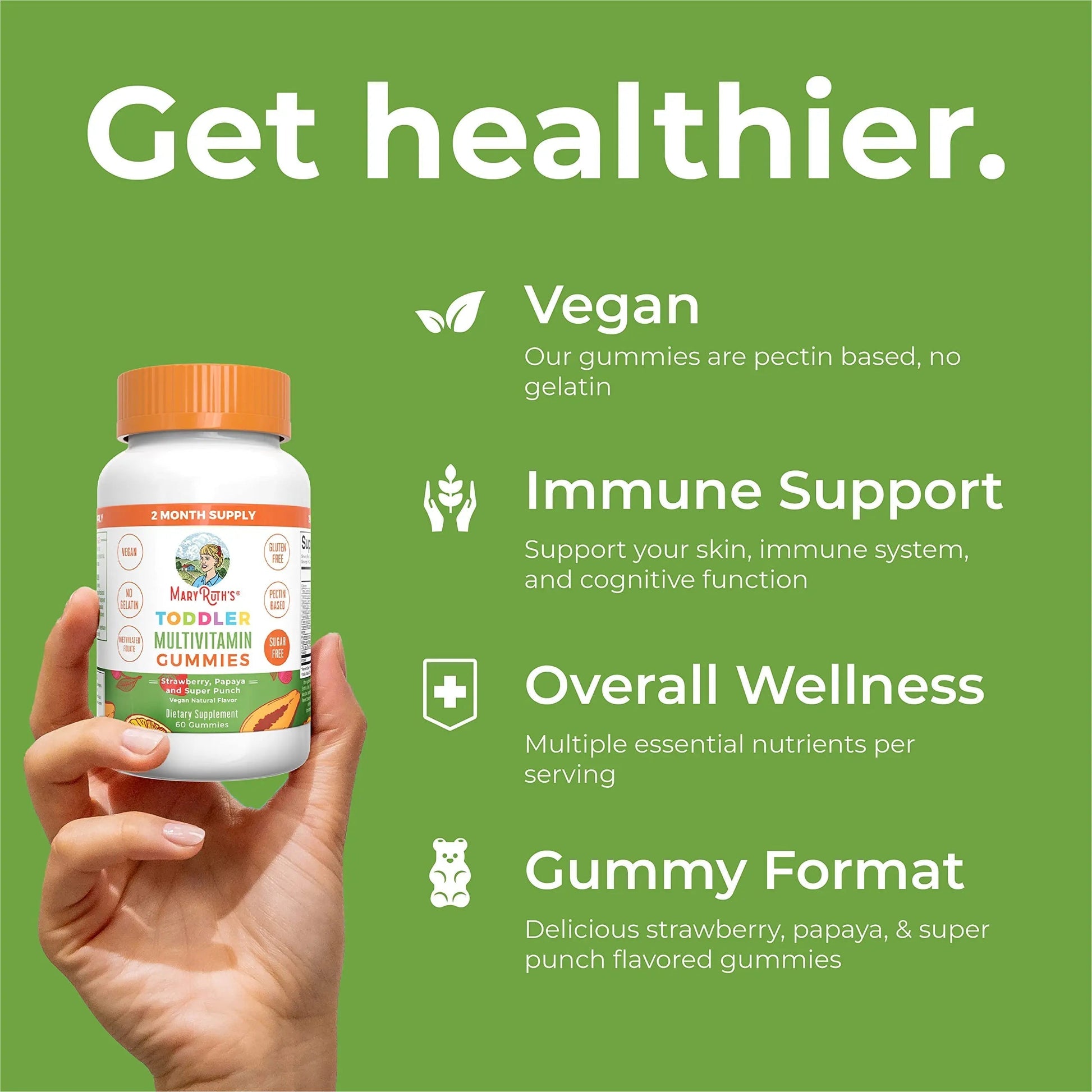 MaryRuth Organics Sugar Free Vitamin Gummies for Kids Age 2 | 2 Month Supply Multivitamin with Vitamin C, D3, Zinc | 1 Gummy Per Day | Toddler Vitamins MaryRuth Organics uk supplements