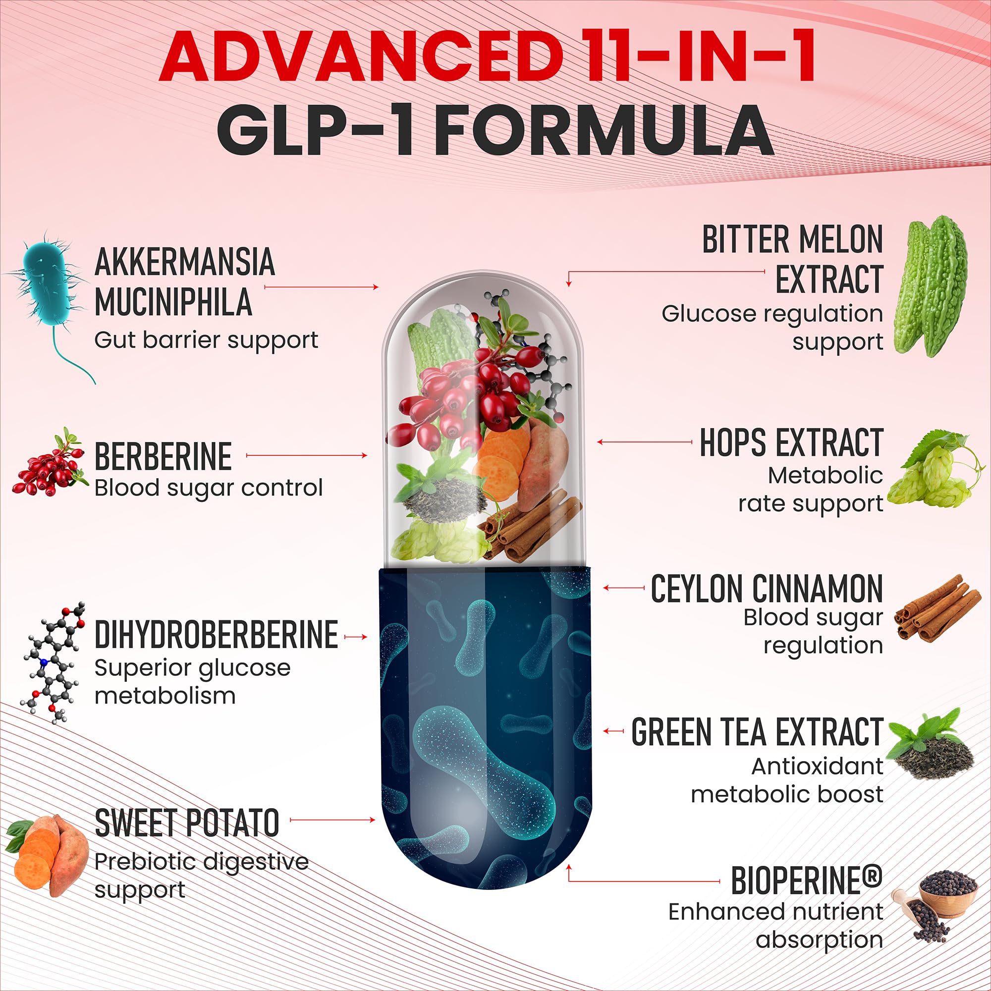 Zenrenu GLP-1 Supplement for Women - Natural Metabolism, Appetite & Craving Support – Super Berberine, Cinnamon,Akkermansia Probiotic,11-in-1 Gut Support - GLP Activate -60 Vegan Caps Zenrenu uk supplements