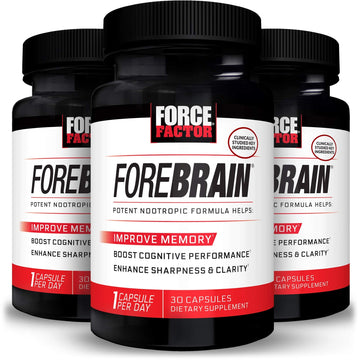 Force Factor Forebrain Nootropic Brain Supplement with Caffeine Bacopa and Huperzine A Capsules 3Pack, White, 90 Count Force Factor uk supplements