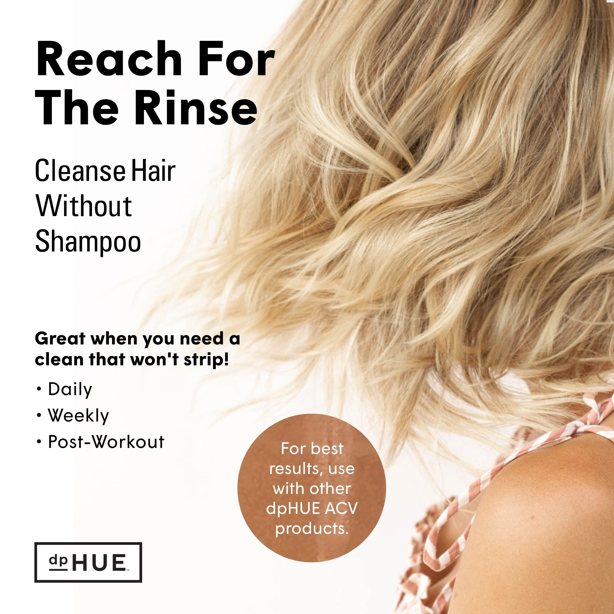 dpHUE Apple Cider Vinegar Hair Rinse, 20 oz - Shampoo Alternative & Scalp Cleanser dpHUE uk supplements