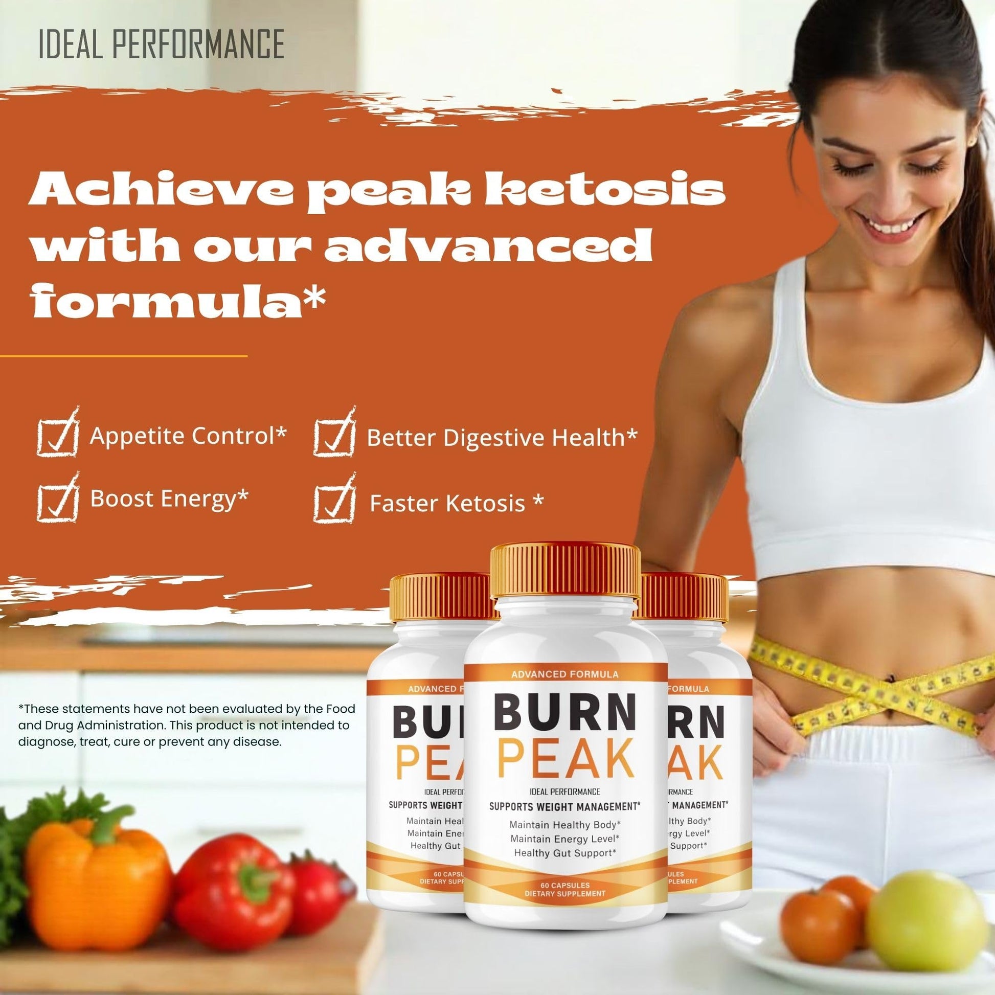 Burn Peak Capsules, Official BurnPeak Supplement Pills - Maximum Strength, All Natural Keto Capsule to Sustain Active Lifestyle & Fitness Goals, Overall Health Burn Peak Reviews (5 Pack) IDEAL PERFORMANCE uk supplements