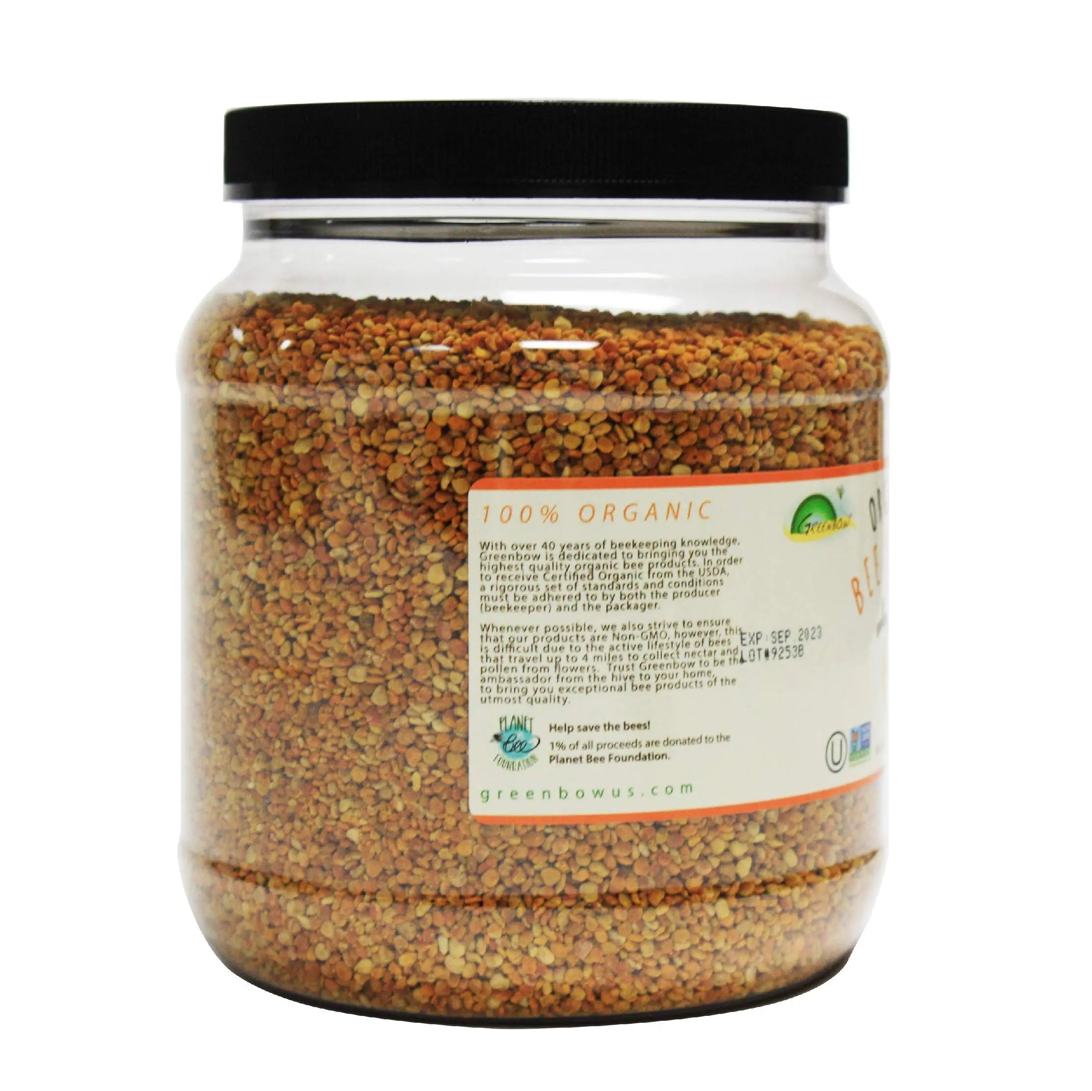 Greenbow Organic Bee Pollen - 100% USDA Certified Organic, Non-GMO, Halal, Kosher Certified, Pure & Natural Bee Pollen Greenbow uk supplements