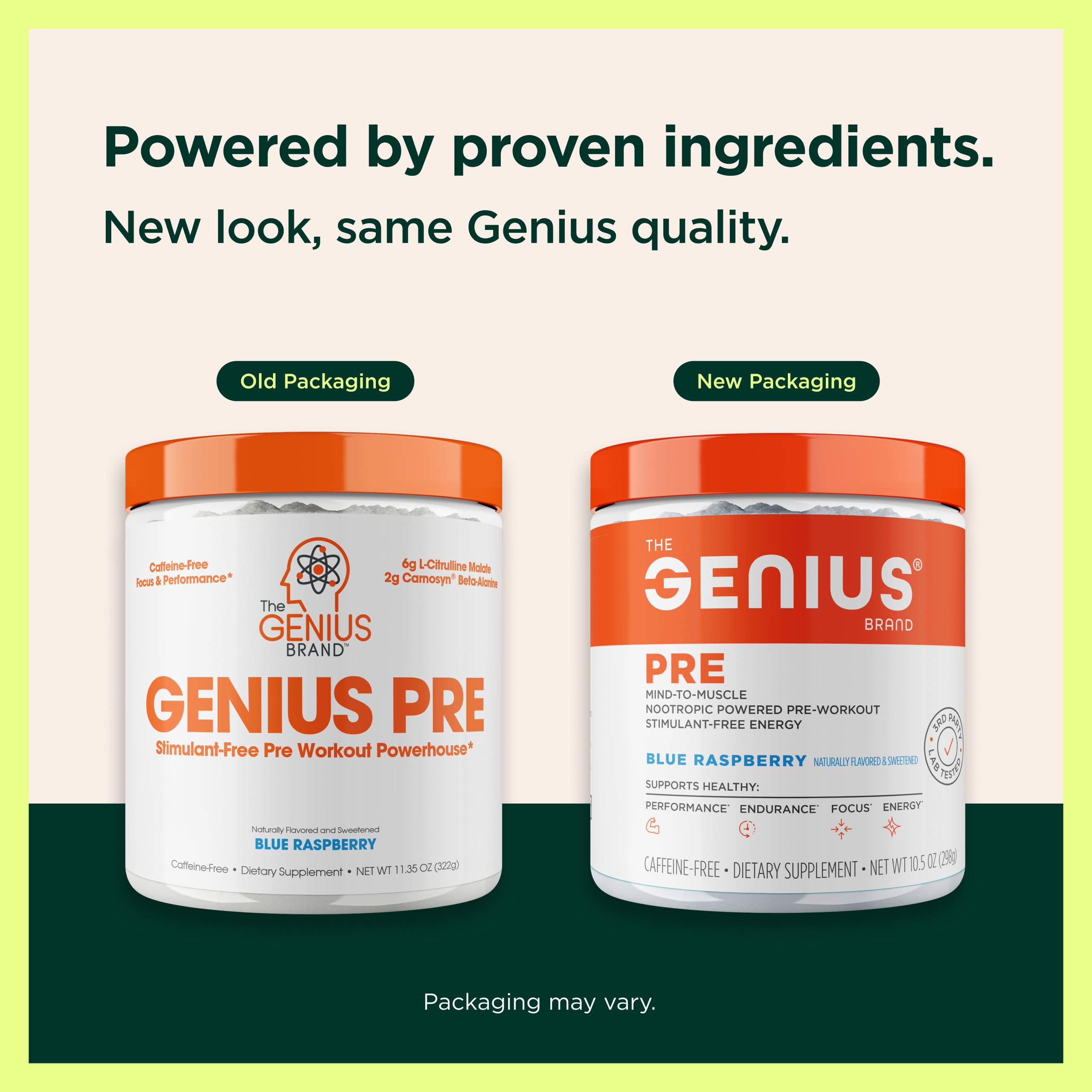 The Genius Brand Genius Pre - Clean Pre-Workout Powder for Energy, Focus & Fitness Support - No Artificial Flavors, Preservatives, or Proprietary Blends - Non-GMO - 20 Servings - Blue Raspberry The Genius Brand uk supplements