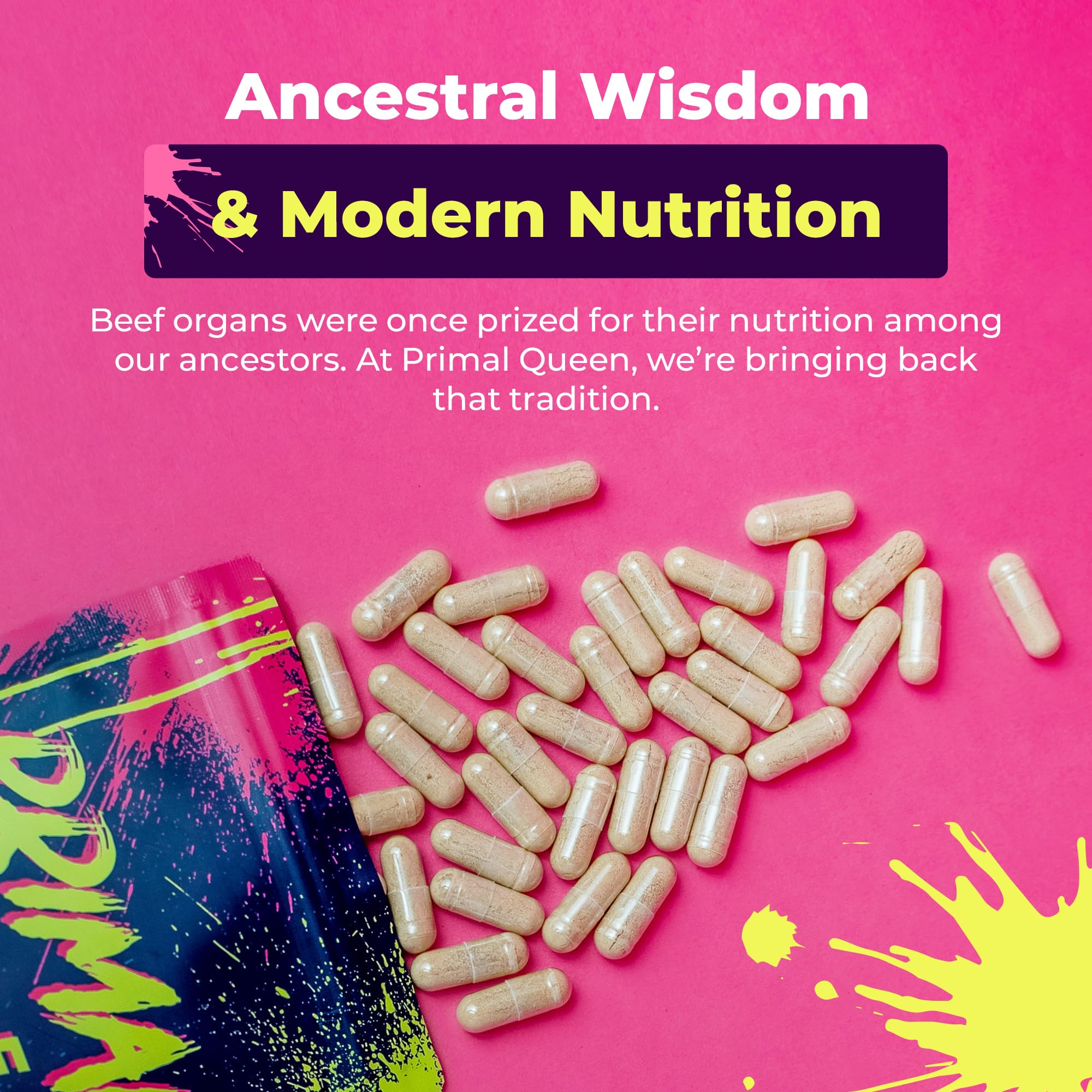 Primal Queen Female-Optimized Beef Organ Superfood Supplement (Beef Liver, Kidney, Heart, & 3 More) - 100% Grass Fed, Pasture Raised - 3rd Party & Clinically Tested Primal Queen uk supplements