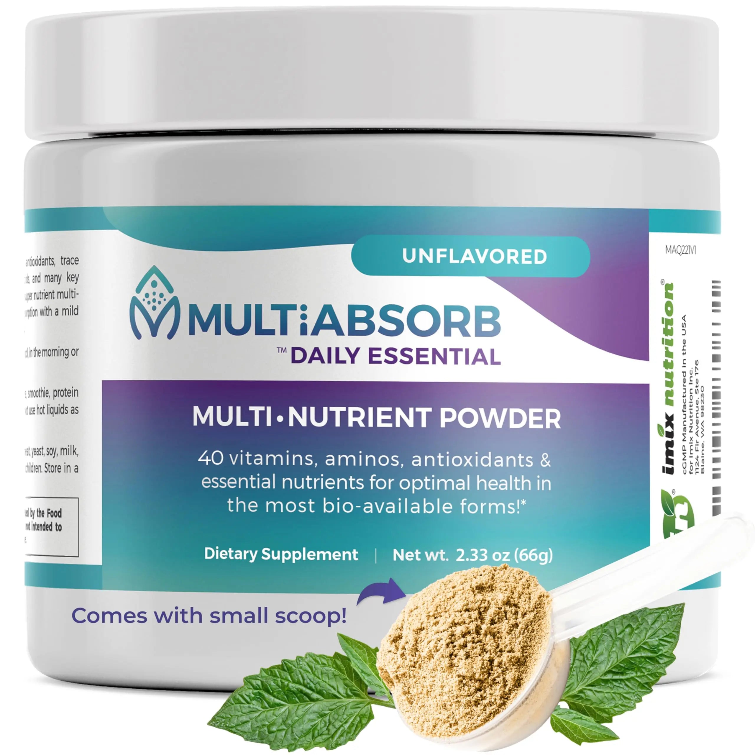 MultiAbsorb~Daily Essential, Multi-Nutrient Powder for Optimal Health, Vitamins, Minerals, Antioxidants, No Fillers or Preservatives Imix Nutrition uk supplements