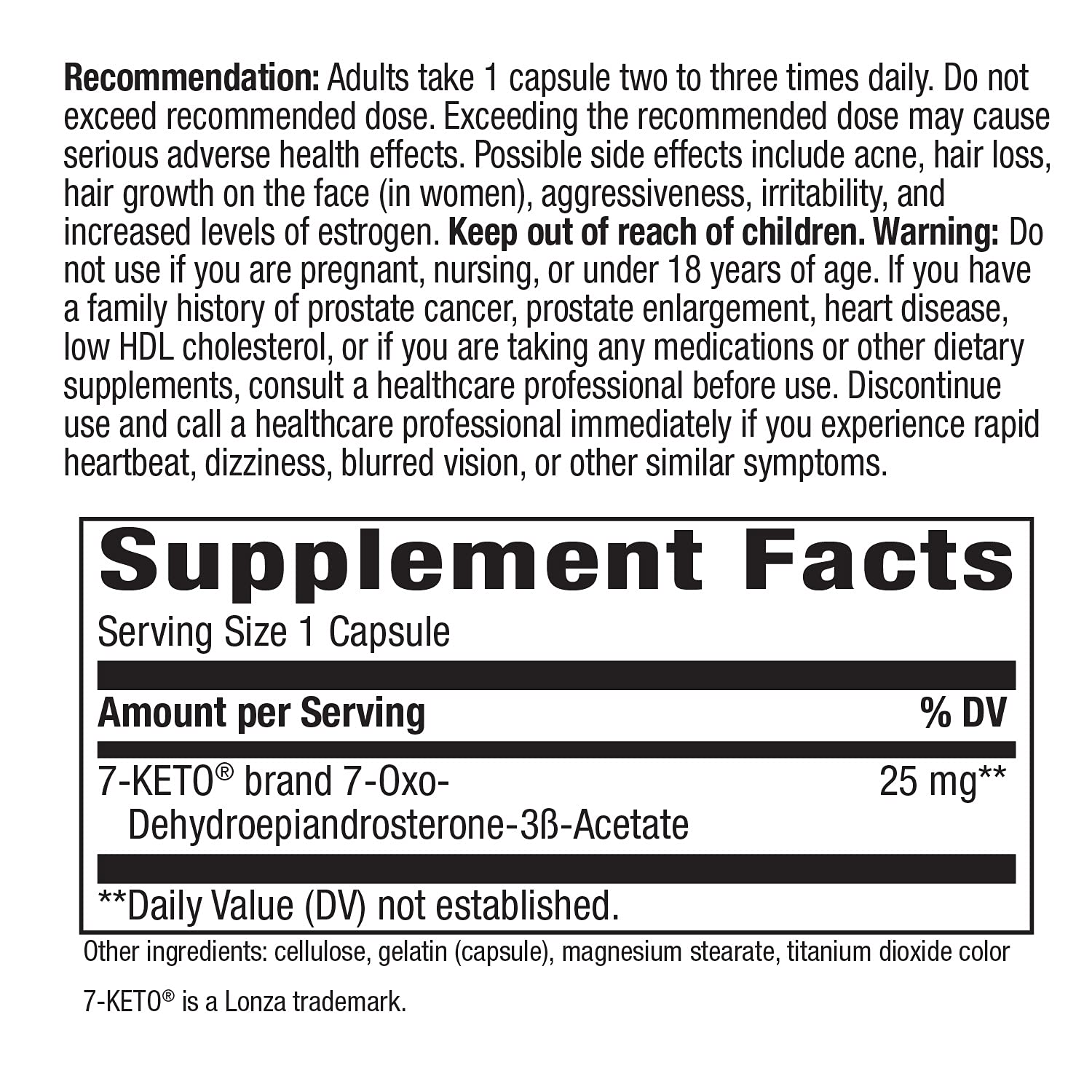 Nature's Way 7-KETO, DHEA Metabolite, Metabolism Support Supplement*, 25mg Potency Nature's Way uk supplements