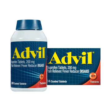Advil Pain Reliever and Fever Reducer, Pain Relief Medicine with Ibuprofen 200mg for Headache, Backache, Menstrual Pain and Joint Pain Relief - 300+24 Coated Tablets Advil uk supplements