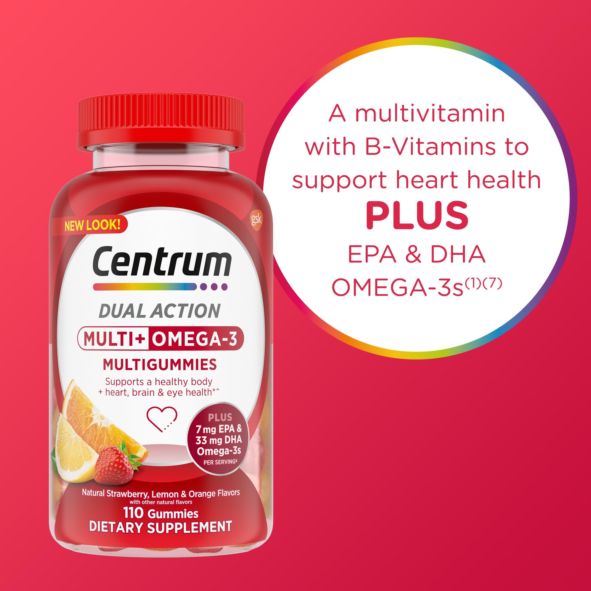 Centrum MultiGummies Multi+ Omega 3 Dual Action, Adult Multivitamin, Multivitamin/Multimineral/Omega 3 Centrum uk supplements