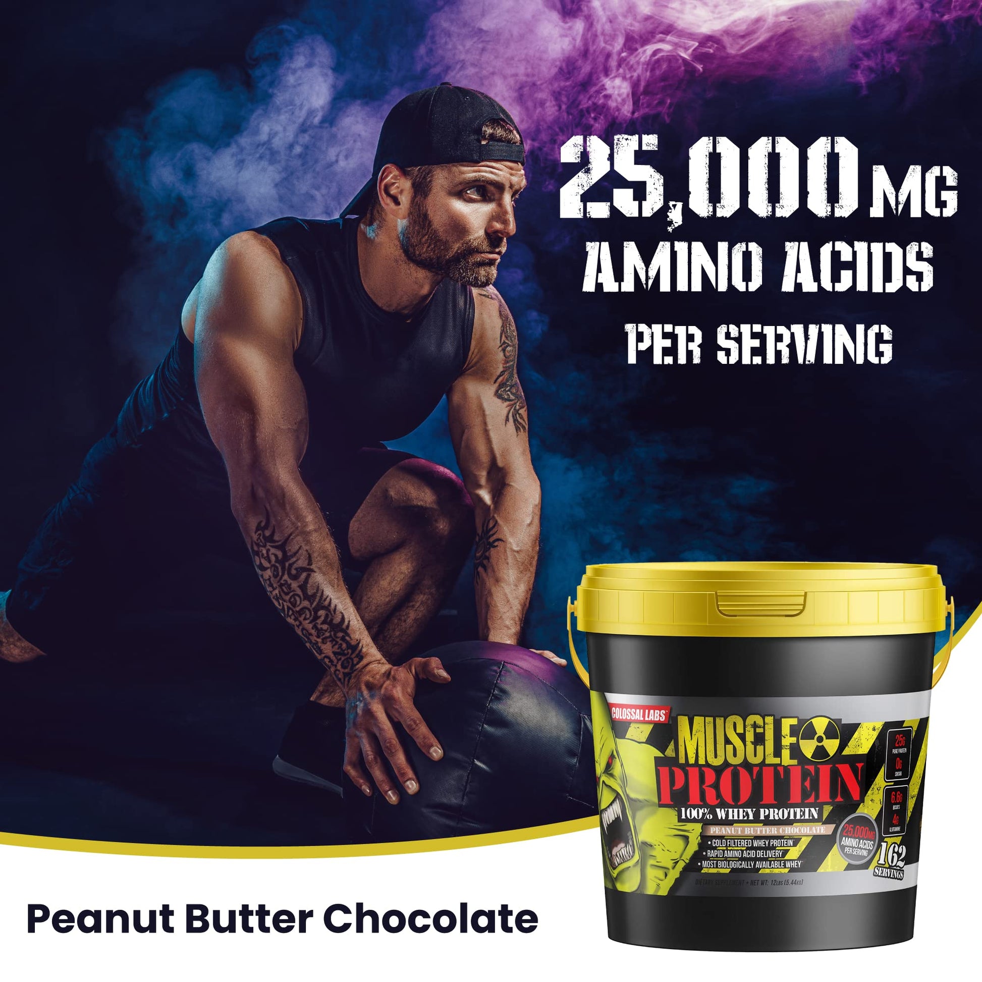 COLOSSAL LABS Muscle Growth Whey Protein [12 lbs/Pack of 1]–Peanut Butter Chocolate COLOSSAL LABS uk supplements