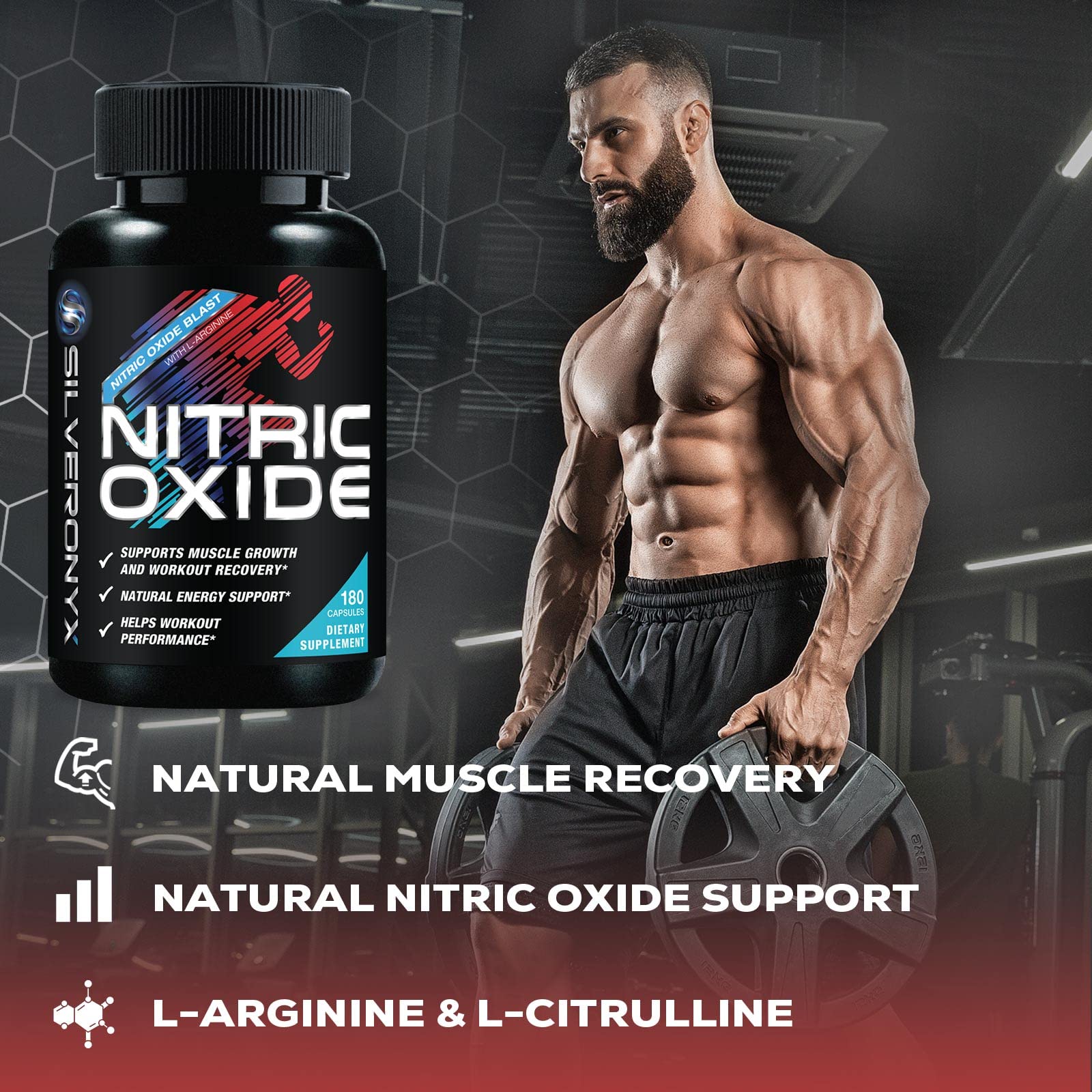 Extra Strength Nitric Oxide Supplement L Arginine 3X Strength - Citrulline Malate, AAKG SILVERONYX uk supplements