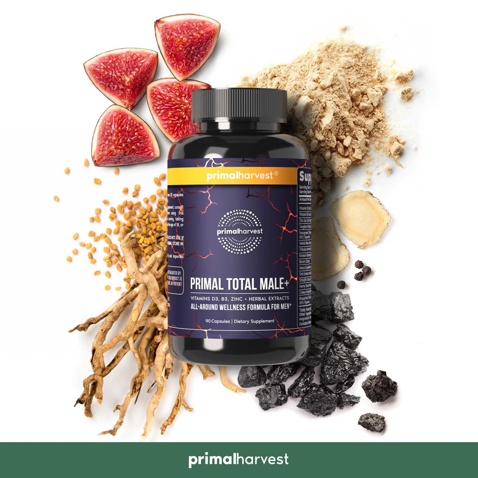 Primal Harvest Primal Total Male Natural Tribulus Terrestris, Fenugreek, Korean Ginseng Primal Harvest uk supplements