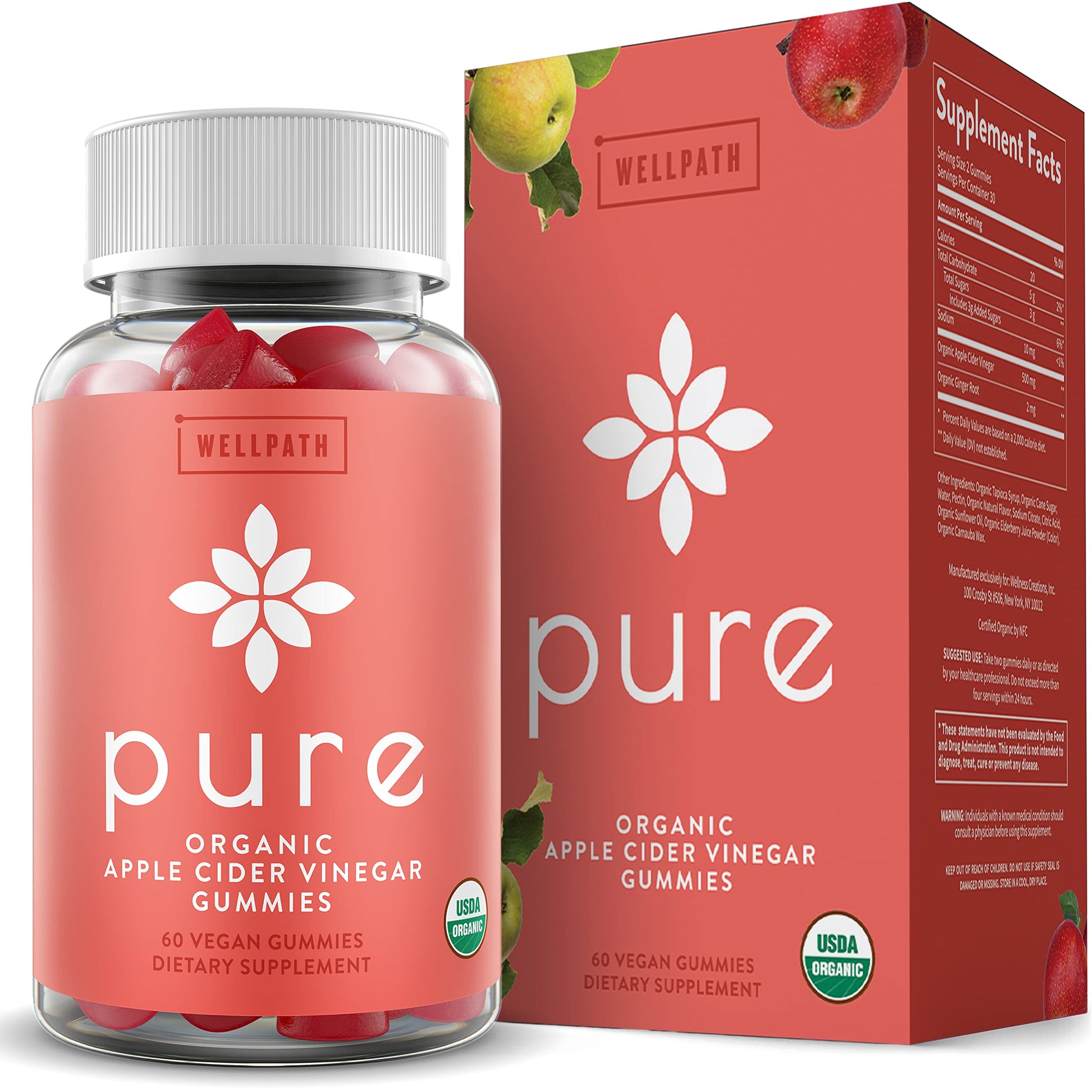 WellPath ACV Gummies with The Mother - USDA Organic, Vegan, Raw Apple Cider Vinegar WellPath uk supplements