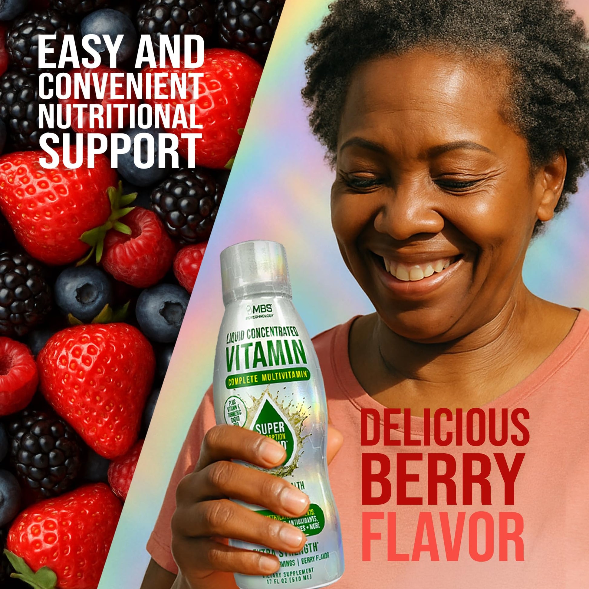 MBS Biotechnology Liquid Multivitamin for Adults – Complete High-Absorption Daily Vitamin with Superfoods, CoQ10, B-Complex, Turmeric & PQQ – Immune & Energy Support – Berry Flavor, 17 oz MBS Biotechnology uk supplements
