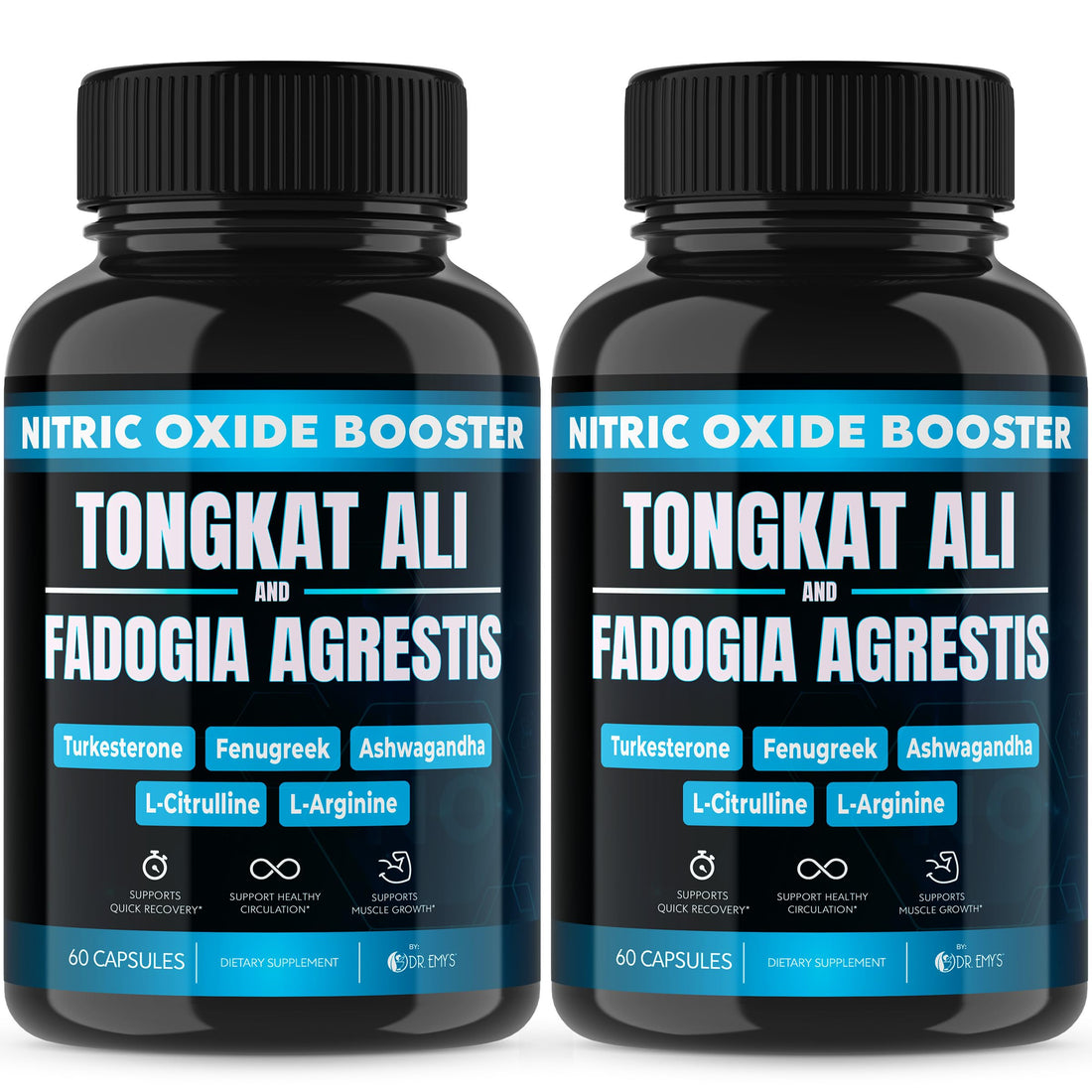 (2 Pack) Tongkat Ali Fadogia Agrestis Nitric Oxide Ashwagandha Supplement for Men Dr. Emy's uk supplements
