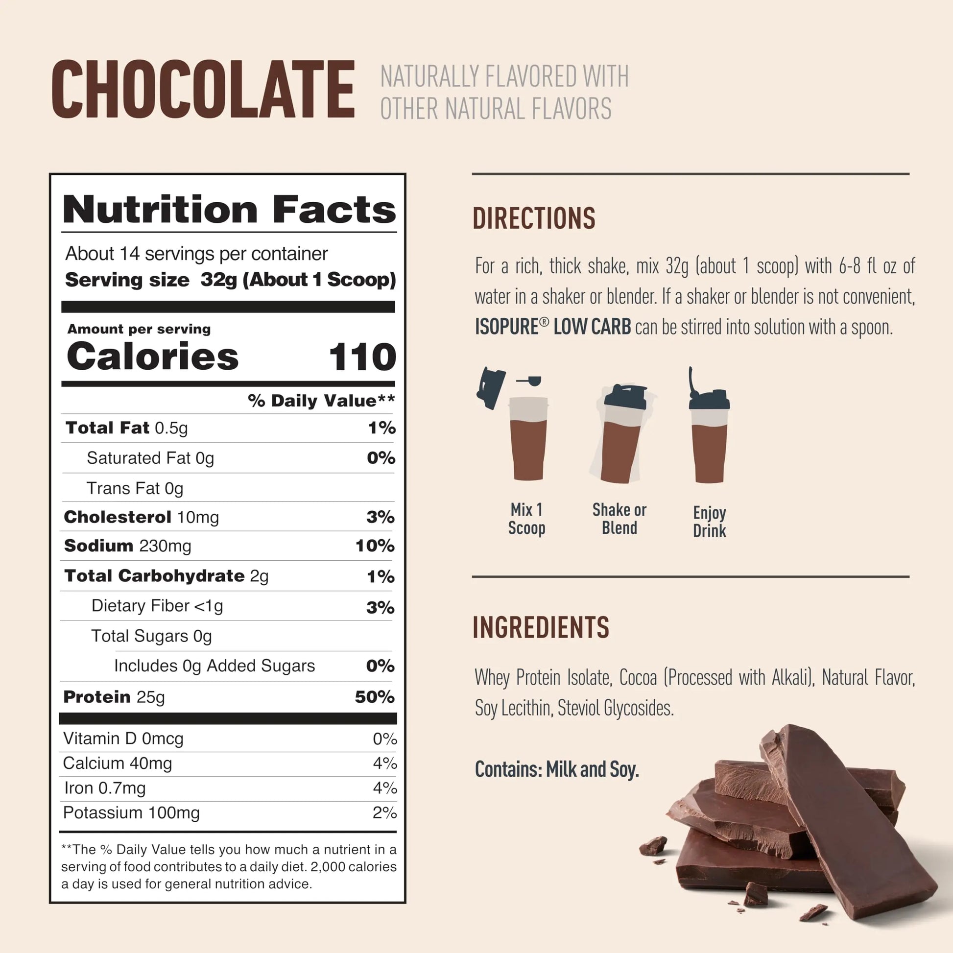 Isopure Low Carb 100% Pure Whey Isolate Protein Powder, Lactose Free, Gluten Free, With Vitamins, Dark Chocolate, 25g Protein Per Serving, 1 Lb, Isopure uk supplements