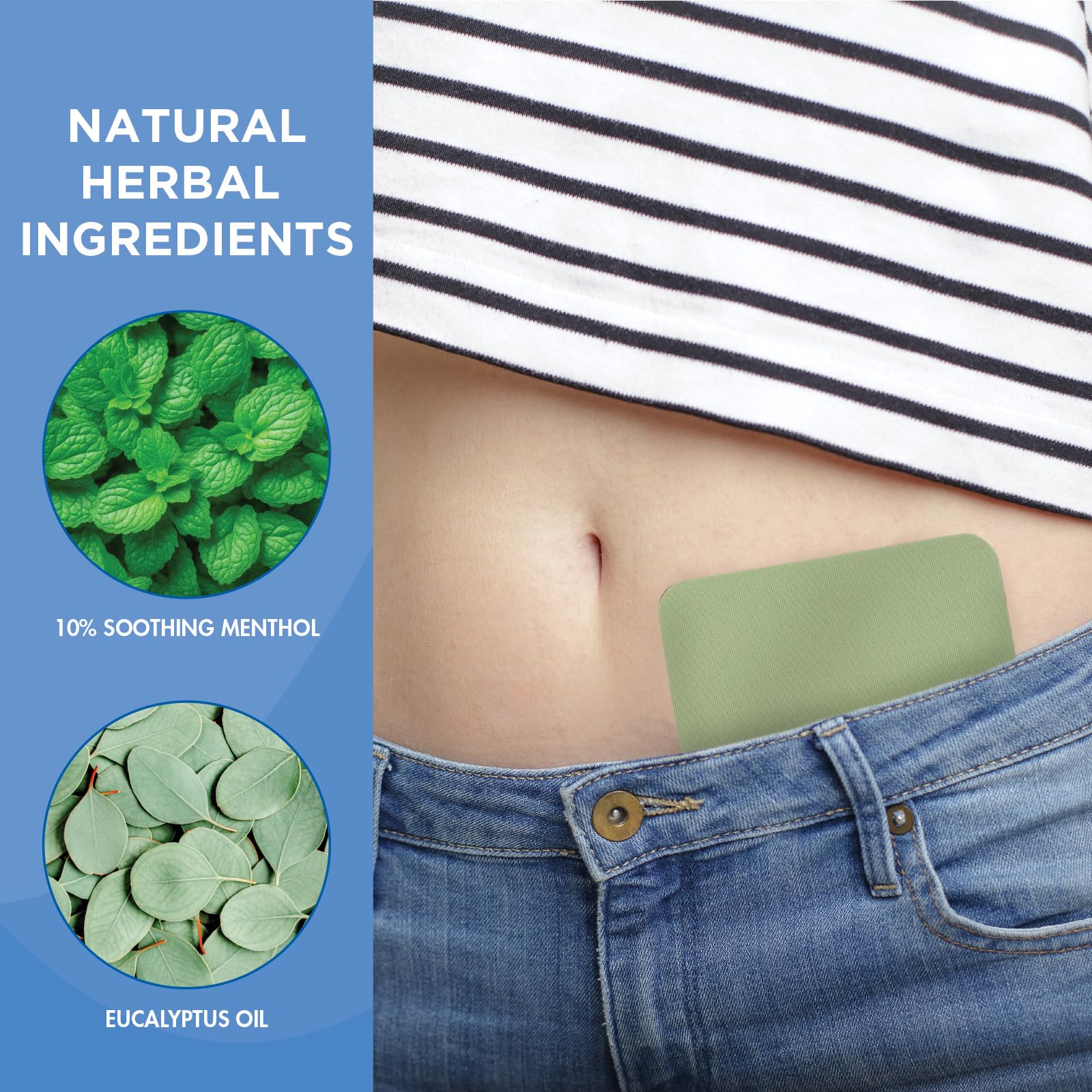 HealthWise Menstrual Pain Relief Bundle | Twenty 10% Menthol + Eucalyptus Period Patches | Generous XL Size Patch | Natural, Therapeutic Care at Home HealthWise uk supplements
