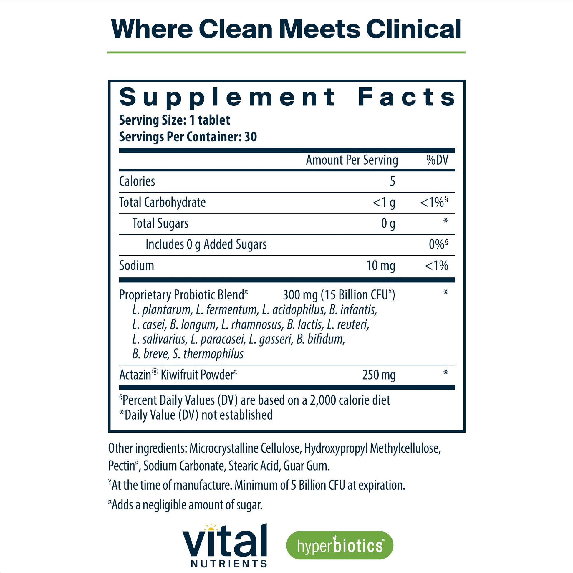Hyperbiotics Vital Nutrients Pro-15 Advanced Probiotics for Women and Men | 15 Strains + Kiwifruit | Clinically Studied Daily Probiotics for Digestive Health, Gas, & Bloating | 30 Vegan Tablets Hyperbiotics uk supplements