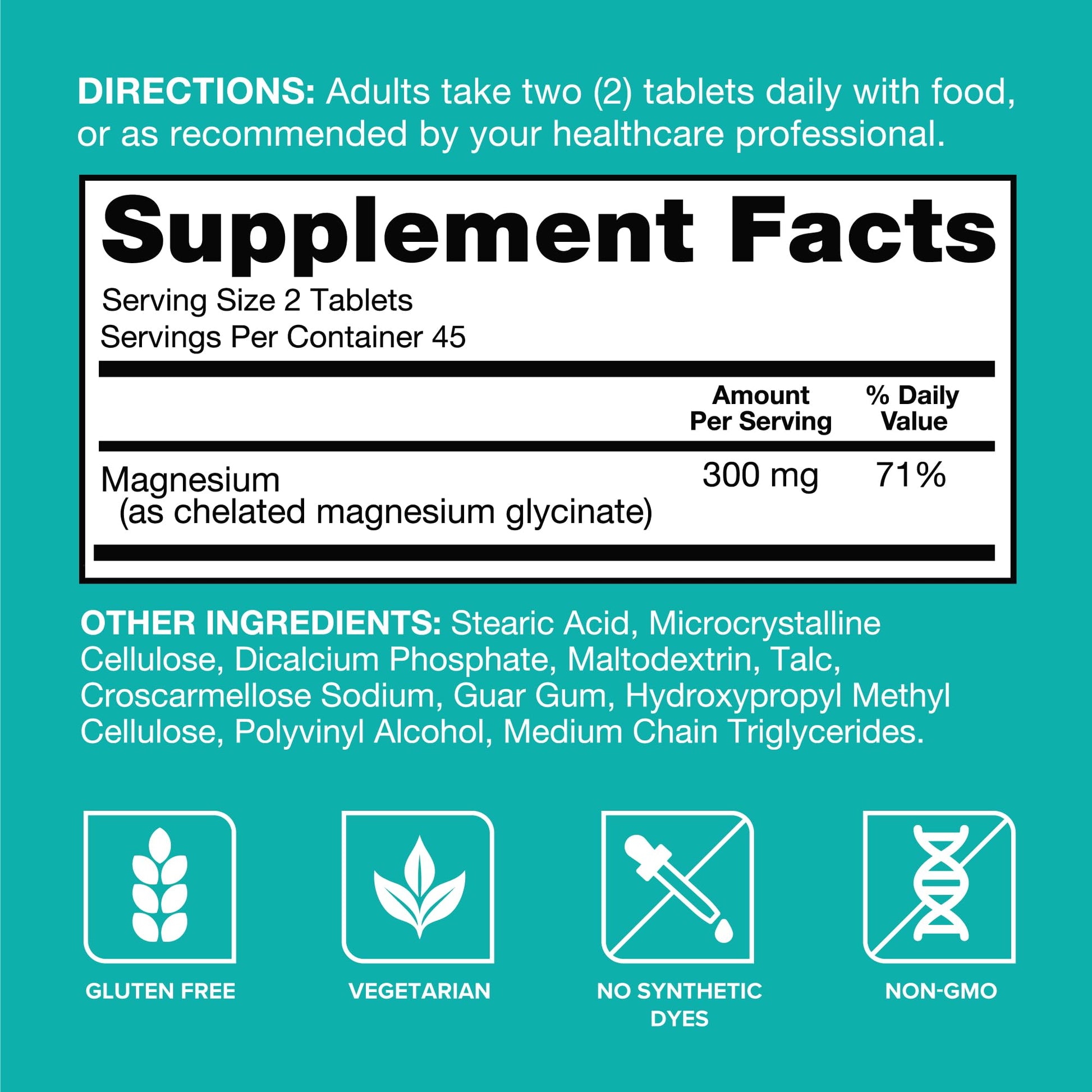 Qunol Magnesium Glycinate 300mg, 100% Glycinate Chelated Magnesium Supplement, 90ct Tablets Qunol uk supplements