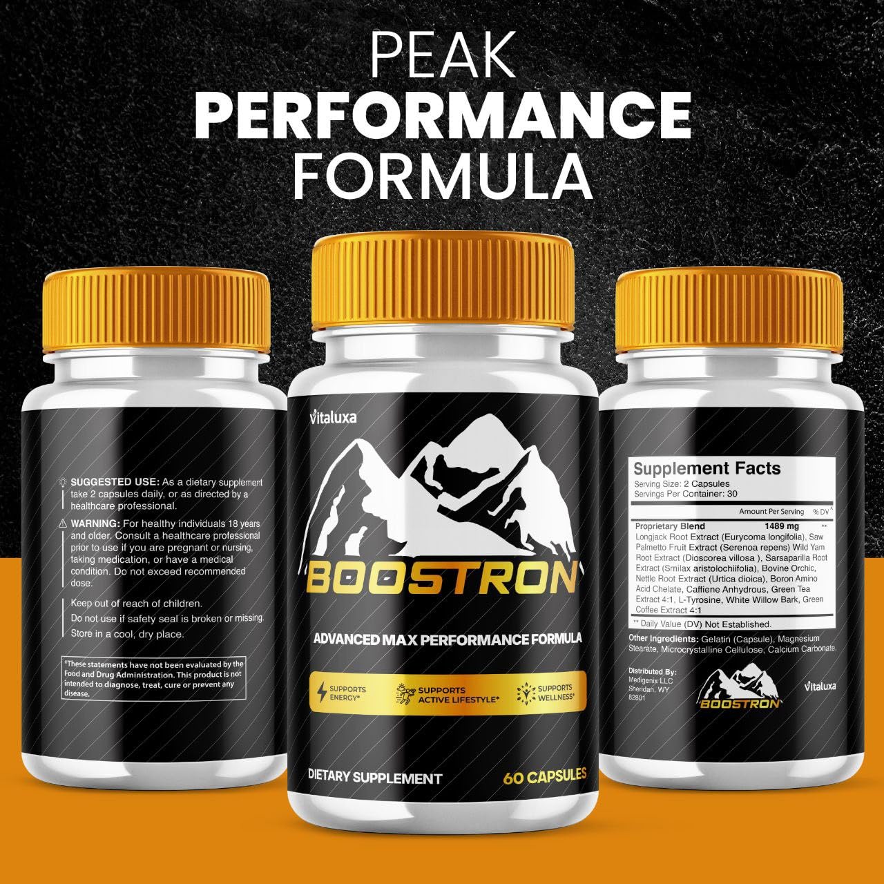 Boostron Capsules, Boostron Supplement Pills - Boostrom Maximum Strength Performance Blend Premium Advanced Formula All Natural Ingredients for Advanced Health Vitamin Support Reviews (60 Capsules) Vitaluxa uk supplements
