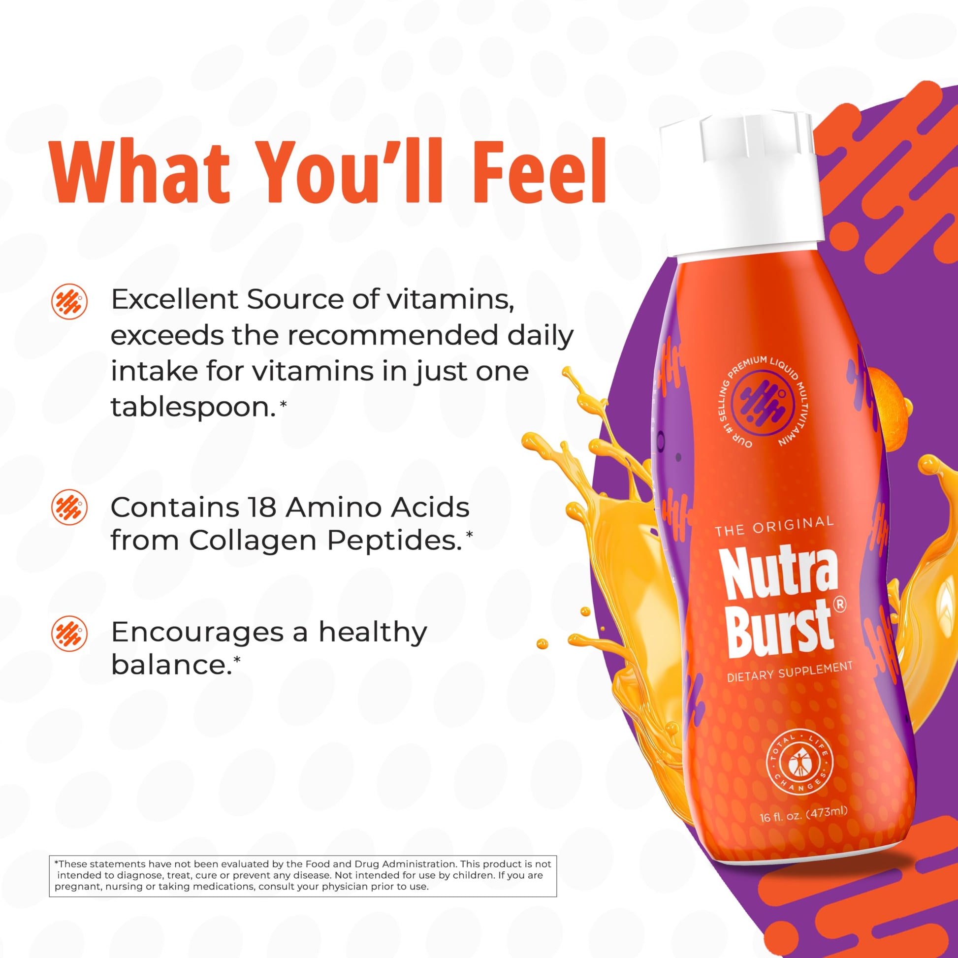 Total Life Changes NutraBurst - Liquid Multivitamin, Daily Nutritional Support, Packed with Essential Vitamins and Minerals, 16 fl. oz NUTRA BURST uk supplements