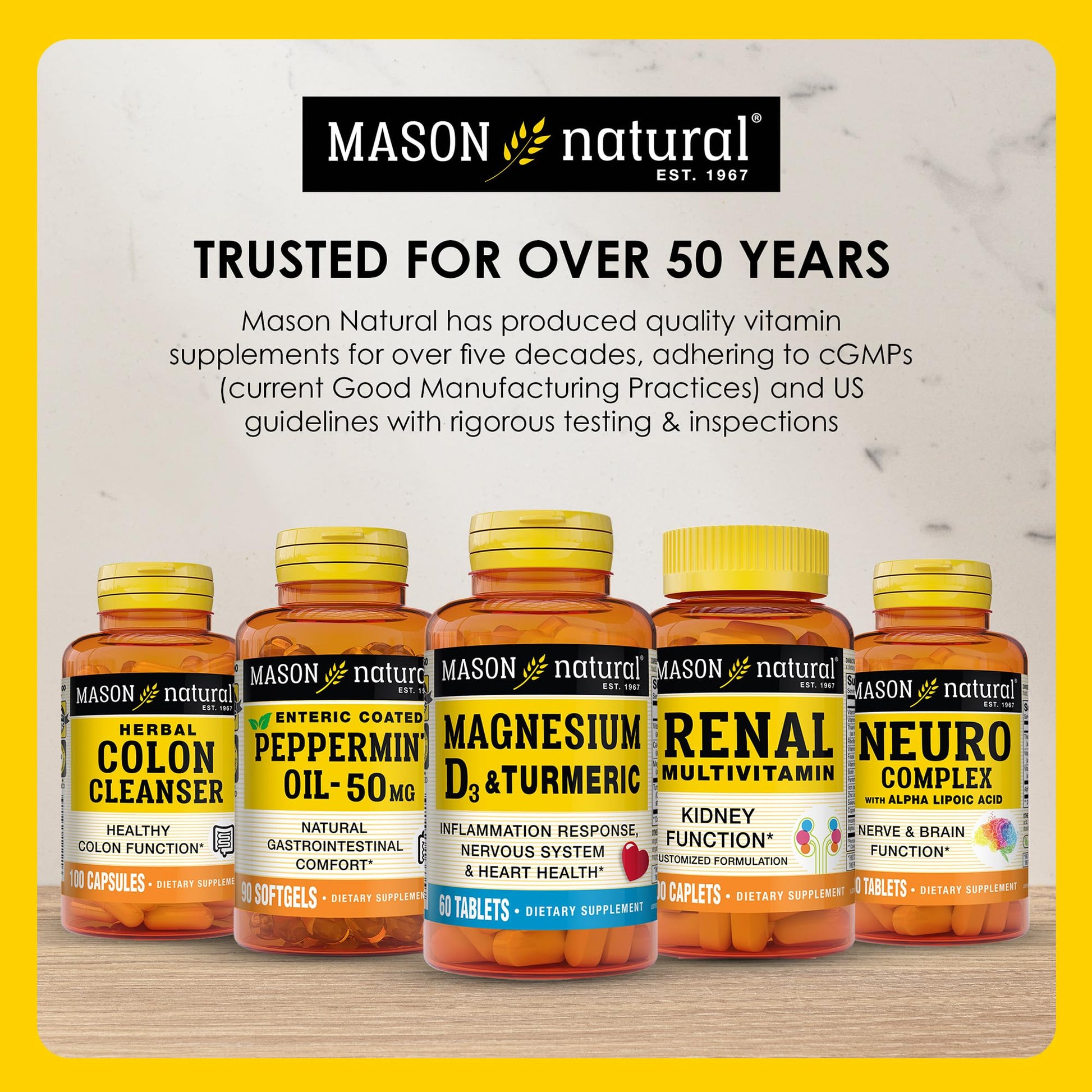 MASON NATURAL Mini Multi Vitamins with Iron, Vitamins A, C, D, E, B1, B2, B3, B6, B12, Folate and Calcium for Overall Health MASON NATURAL uk supplements