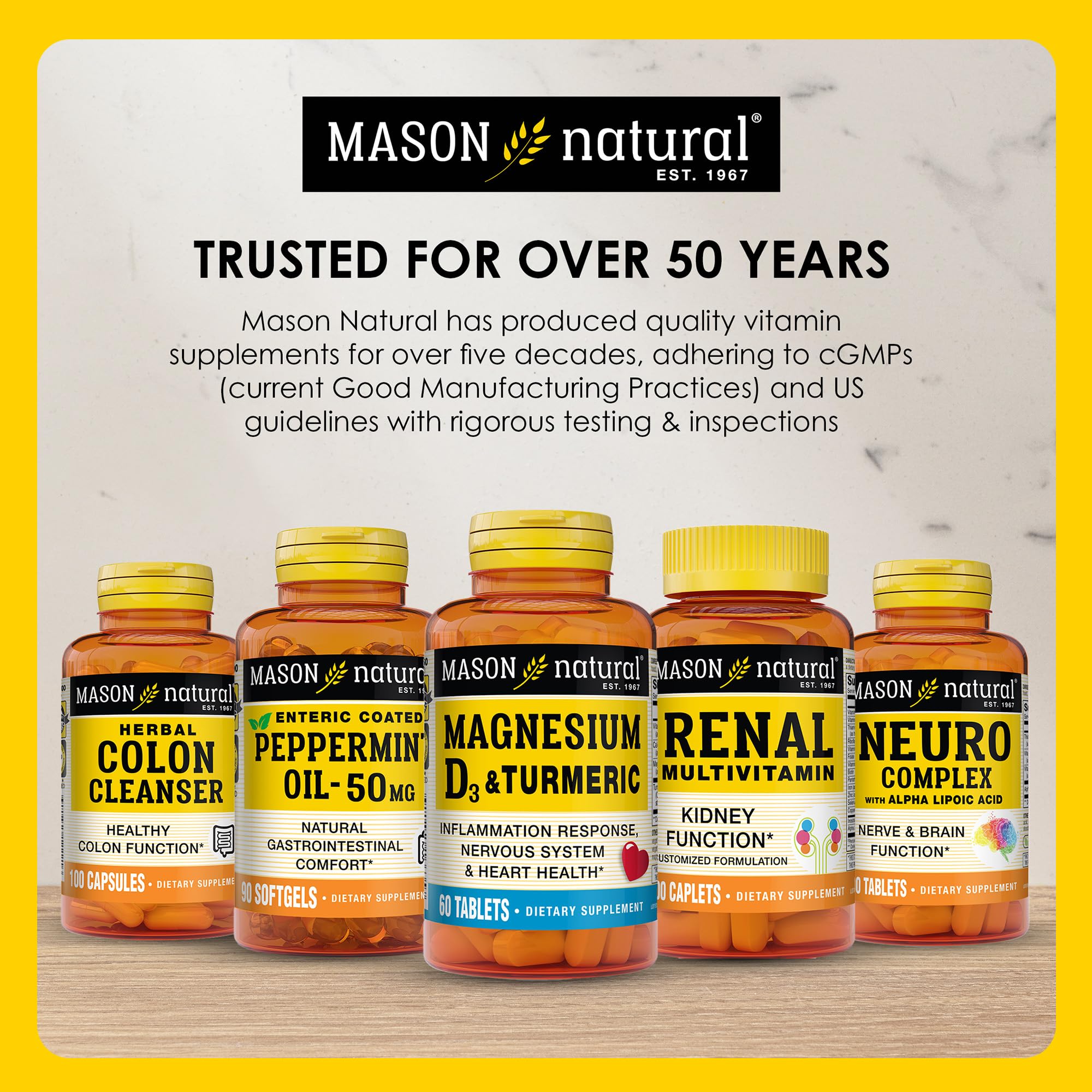 MASON NATURAL Mini Multi Vitamins with Iron, Vitamins A, C, D, E, B1, B2, B3, B6, B12, Folate and Calcium for Overall Health MASON NATURAL uk supplements