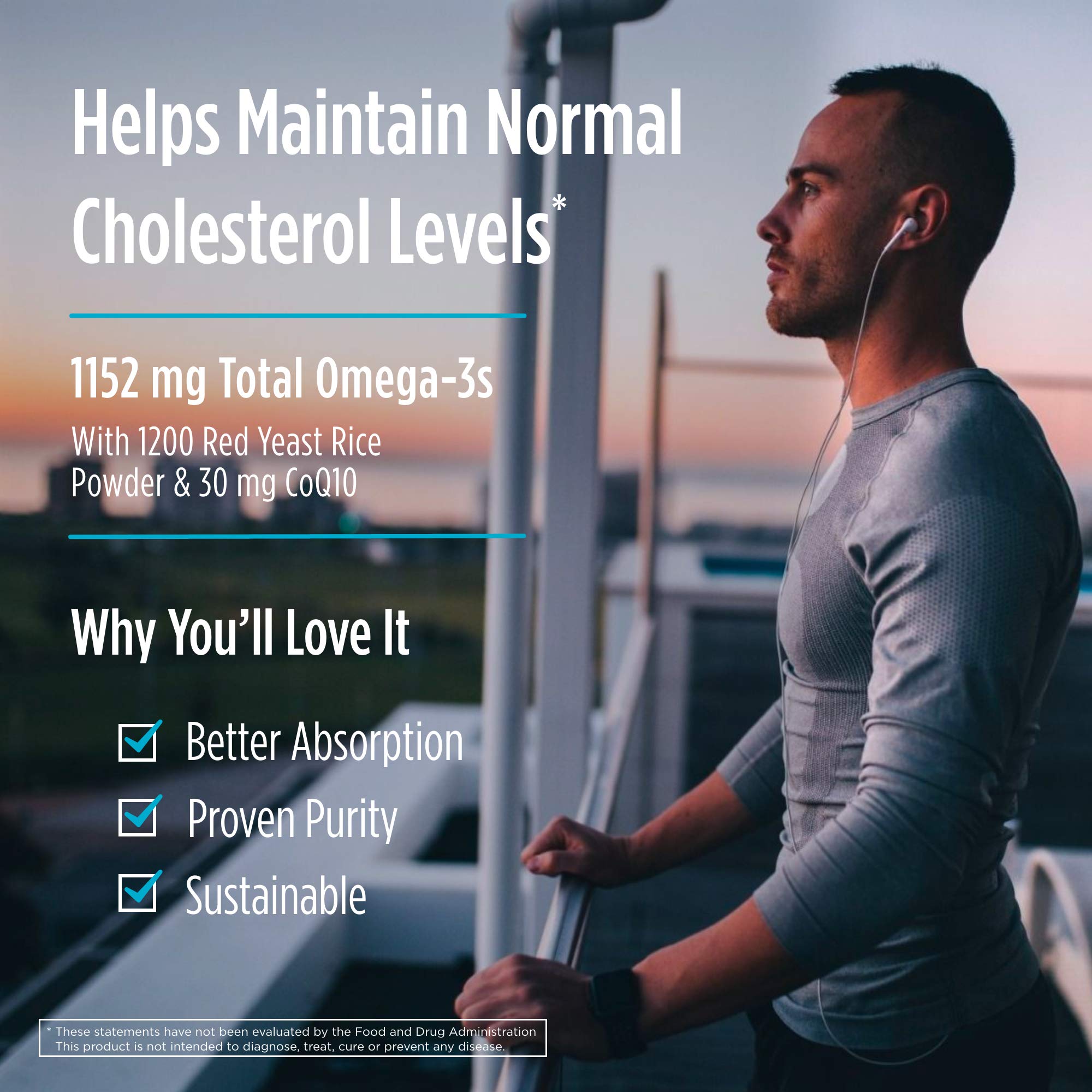 Nordic Naturals Cholesterol Support, Lemon - 60 Soft Gels - 975 Omega-3 + Red Yeast Rice & CoQ10 - Normal Cholesterol, Antioxidant Support - EPA & DHA - Non-GMO - 20 Servings Nordic Naturals uk supplements