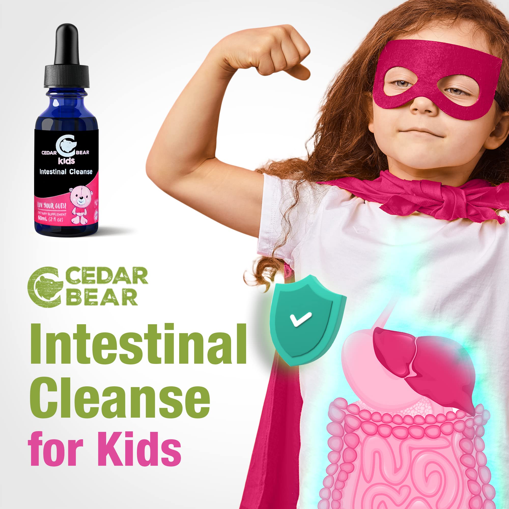 Cedar Bear - Intestinal Cleanse for Kids, Liquid Herbal Supplement for Detox Cleanse Cedar Bear Naturales uk supplements