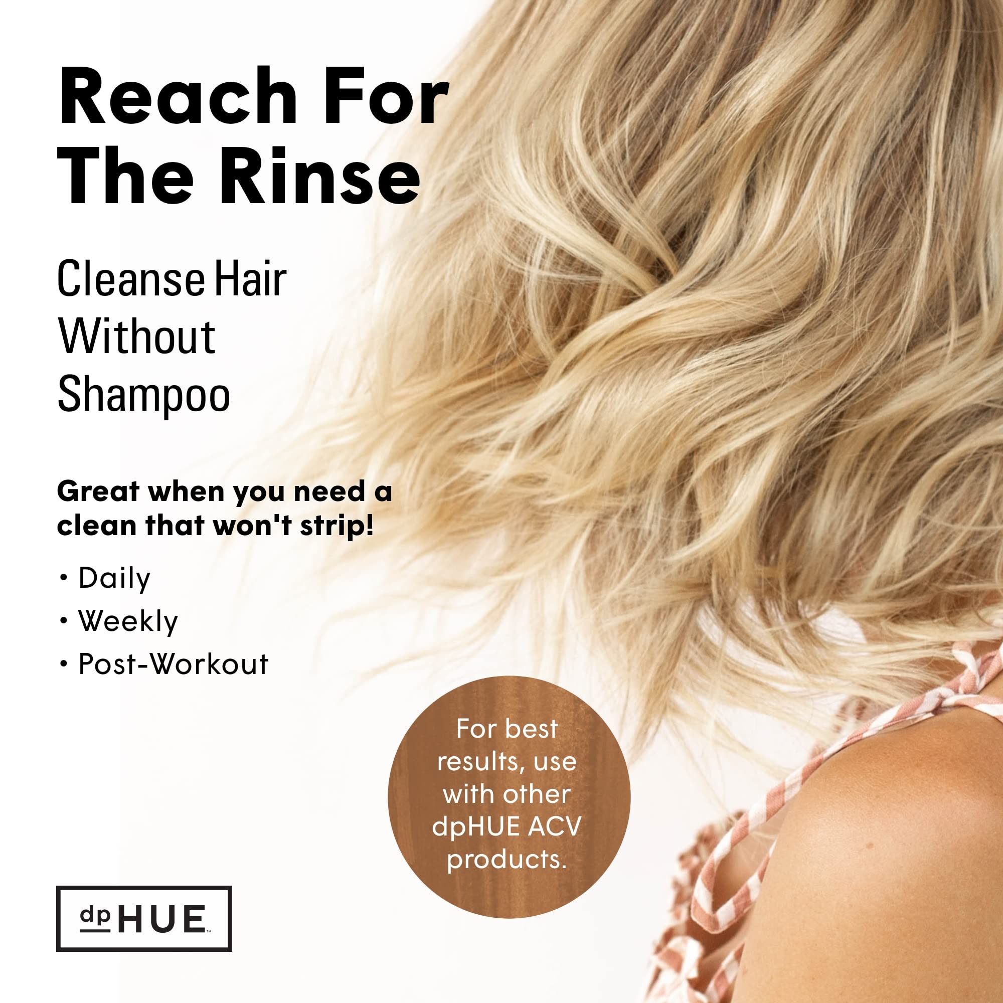 dpHUE Apple Cider Vinegar Hair Rinse, 8.5 oz - Shampoo Alternative & Scalp Cleanser dpHUE uk supplements