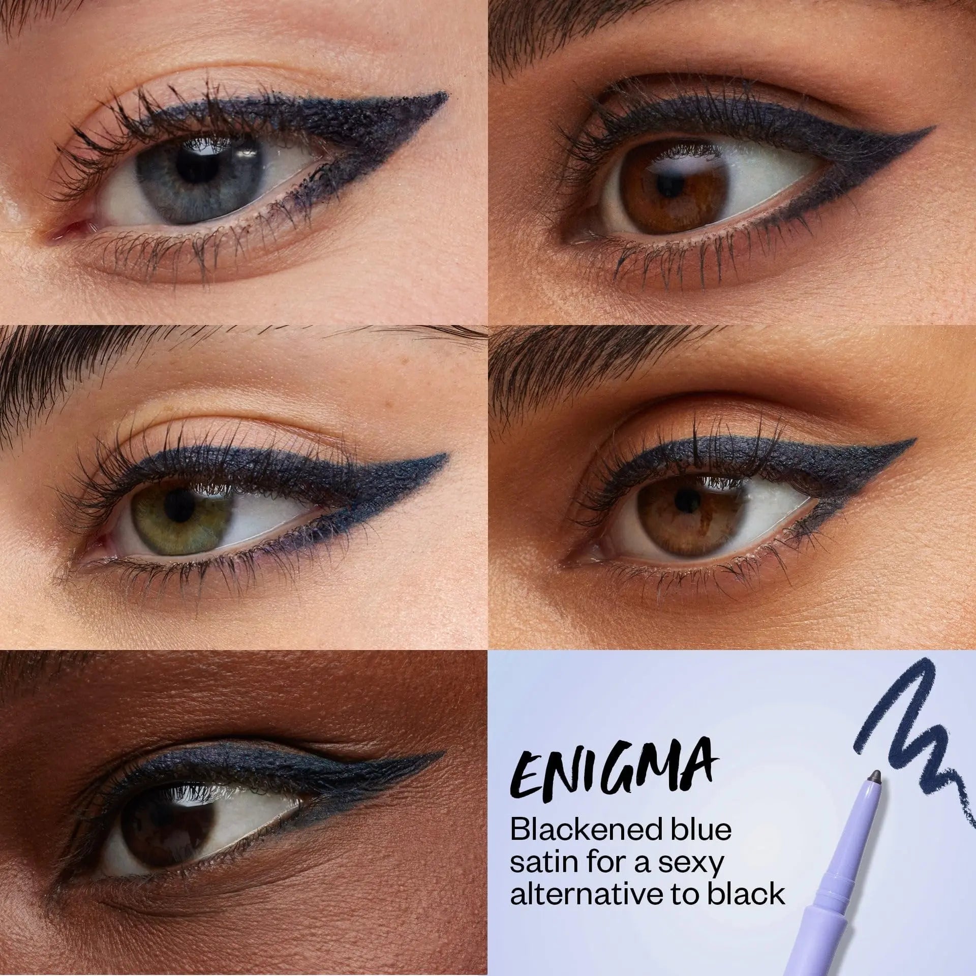 Kosas Soulgazer Gel Eyeliner (Enigma) - Waterproof, Smudge-Proof Pen with Hyaluronic Acid - Retractable Eyeliner Pencil with Sharpener & Smudger, Long-Lasting - Blackened Blue Satin Kosas uk supplements
