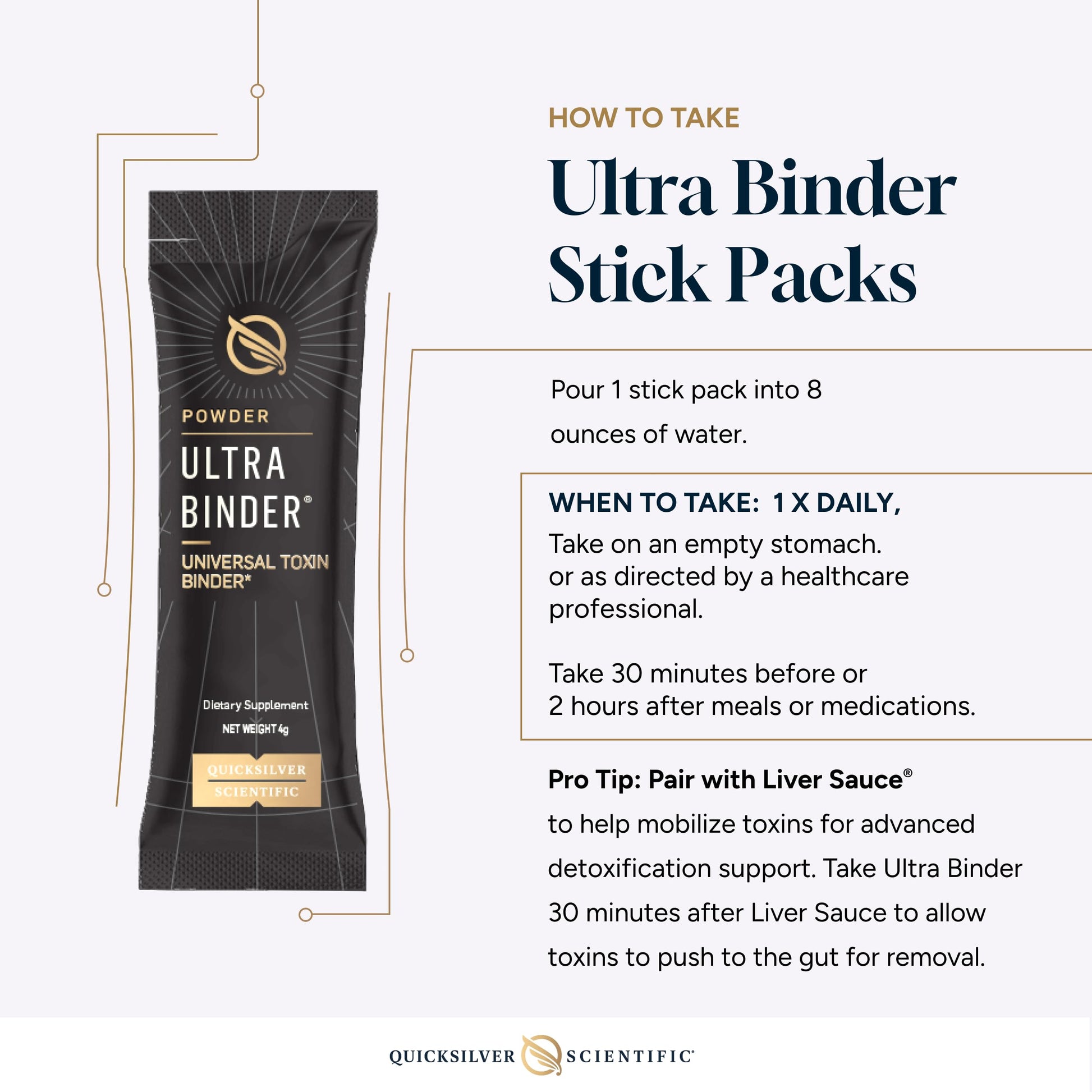 Quicksilver Scientific Ultra Binder Stick Packets - Multi Binder with Bentonite Clay Powder, Zeolite Detox & Charcoal - Supplement for Gut Support & The Body's Toxin Removal Process (20 Sticks) Quicksilver Scientific uk supplements