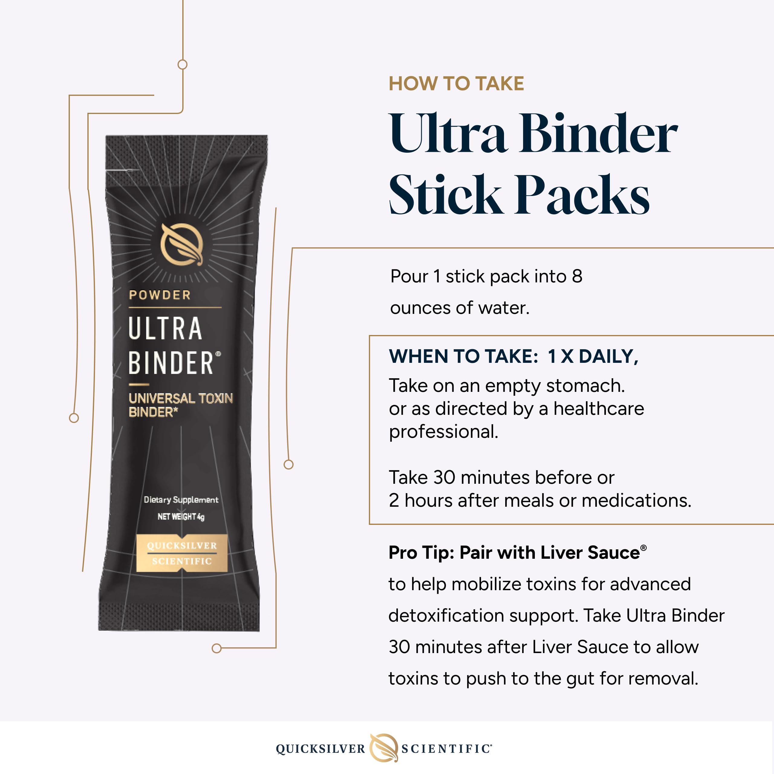 Quicksilver Scientific Ultra Binder Stick Packets - Multi Binder with Bentonite Clay Powder, Zeolite Detox & Charcoal - Supplement for Gut Support & The Body's Toxin Removal Process (20 Sticks) Quicksilver Scientific uk supplements