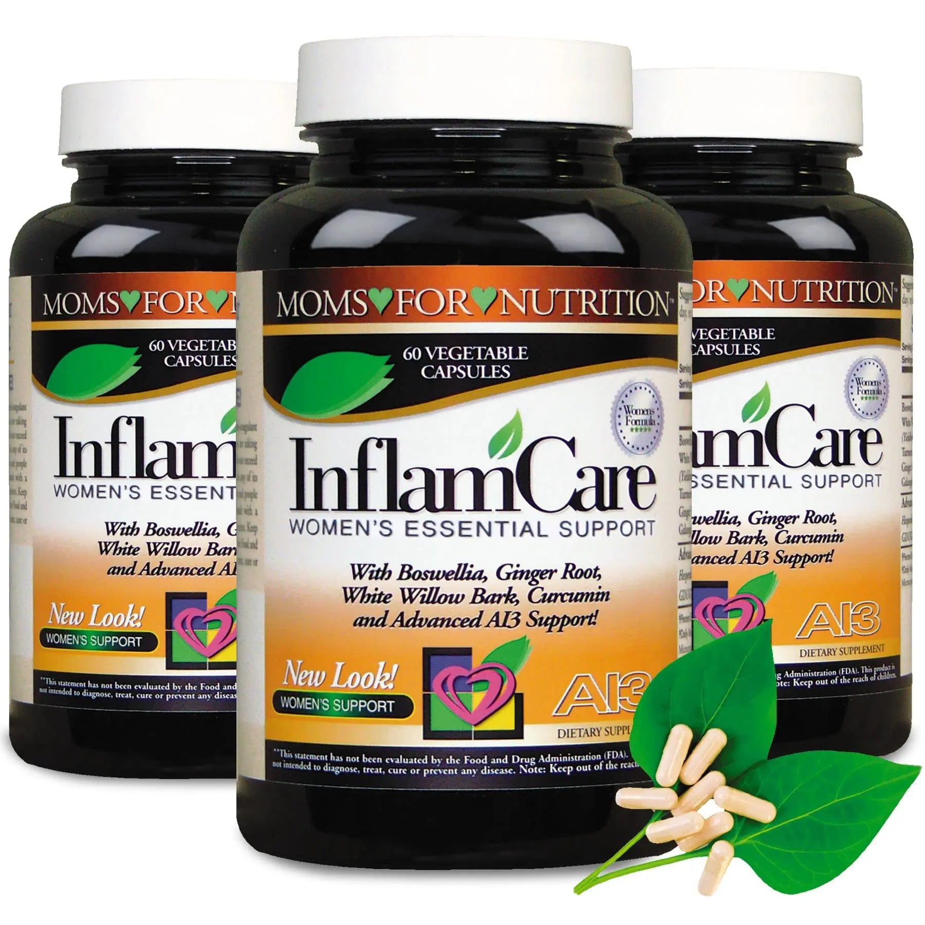 Moms For Nutrition 3 Bottles - InflamCare 3000MG Women’s Formula Gluten Free - 180 Count Moms For Nutrition uk supplements
