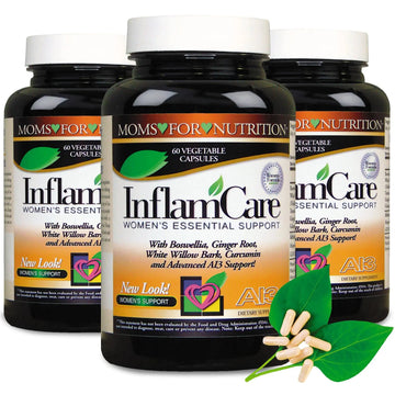 Moms For Nutrition 3 Bottles - InflamCare 3000MG Women’s Formula Gluten Free - 180 Count Moms For Nutrition uk supplements