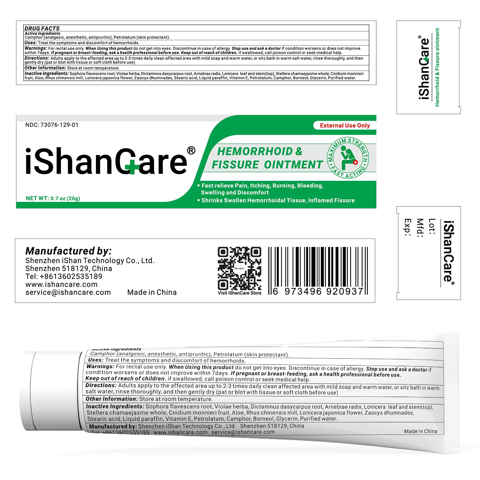 Hemorrhoid Cream, Hemorrhoid & Fissure Treatment Ointment Extra Strength, Relief Anal Pain, Itching, Bleeding, Swelling, Discomfort, Natural Herbs Fast Acting Ingredients, Contains Vitamin E ishancare uk supplements