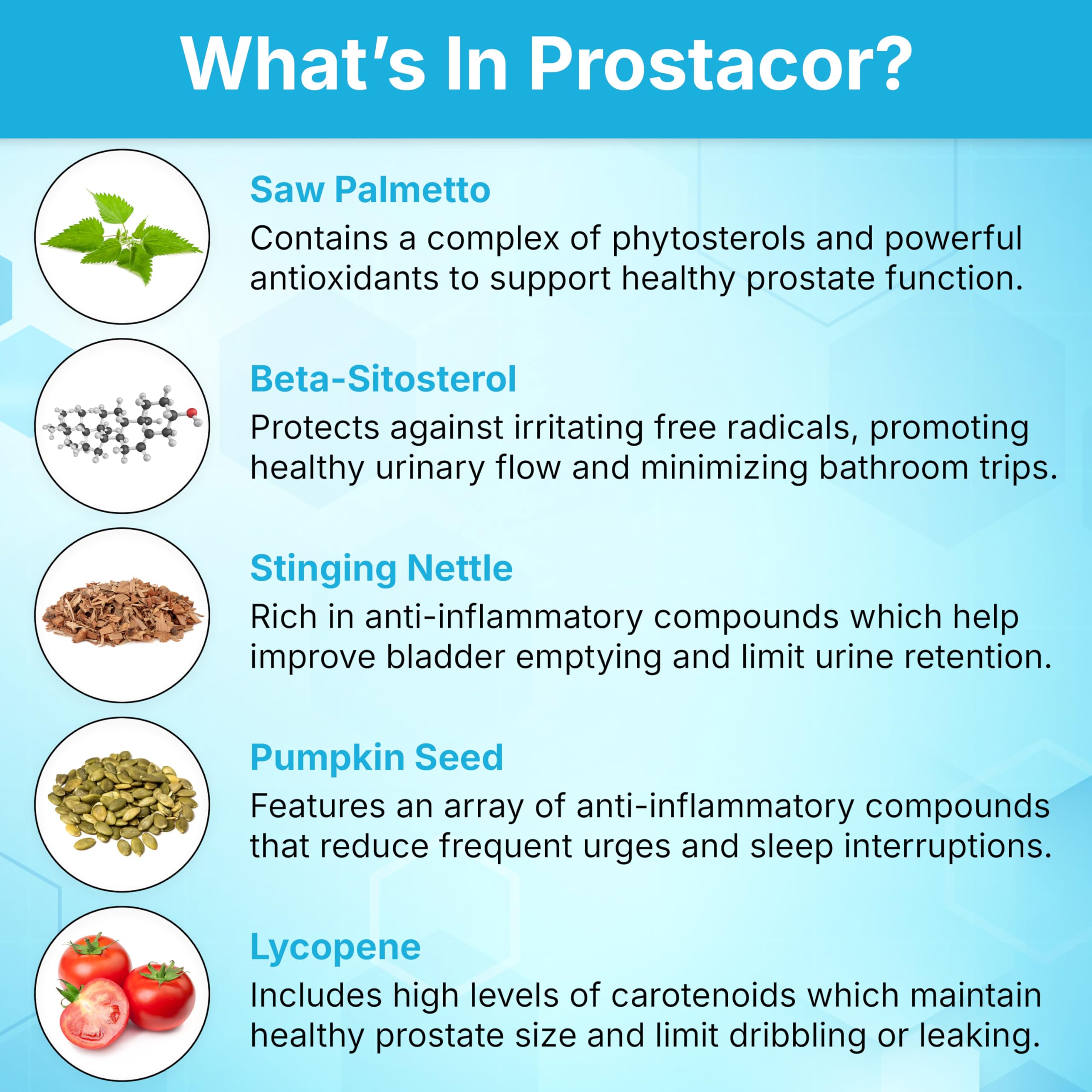 Prostacor - Natural Prostate Support Supplement - Non-GMO, Vegan, Gluten-Free Prostacor uk supplements