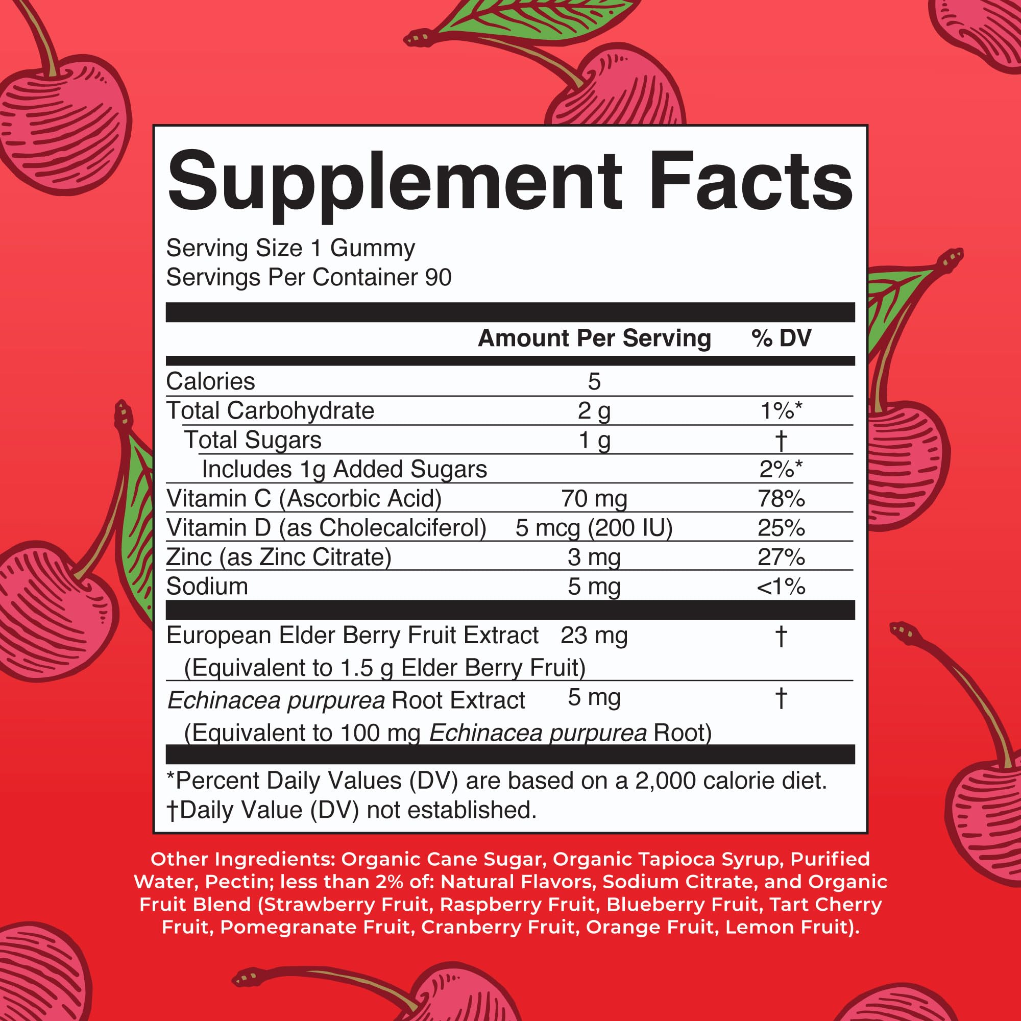 Mary Ruth's 5-1 Immunity Gummies with Elderberry for Kids & Adults | Cherry | Pectin Based | Vegan | 90 Count MARYRUTH'S uk supplements