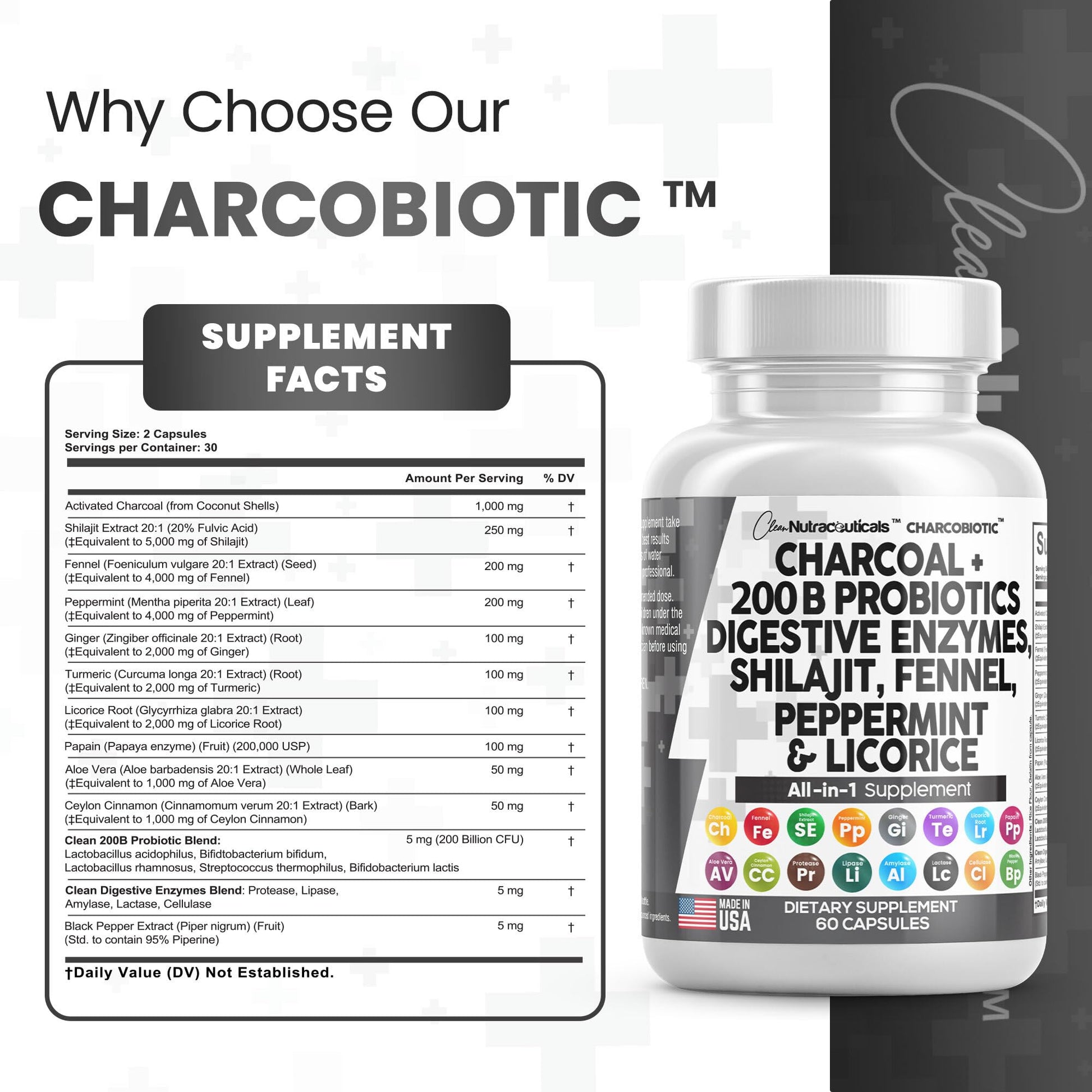 Clean Nutra Activated Charcoal Capsules 1000mg Shilajit 5000mg Pills Clean Nutraceuticals uk supplements