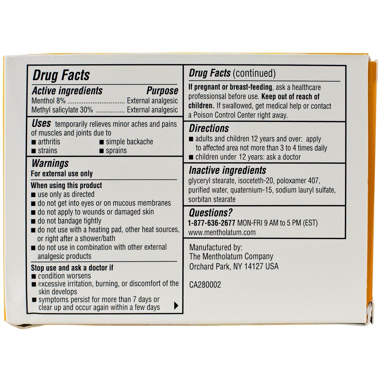 Mentholatum Deep Heating Pain Relieving Rub, Ultra Strength, 2 Tubes each, Pack of 5 Mentholatum uk supplements