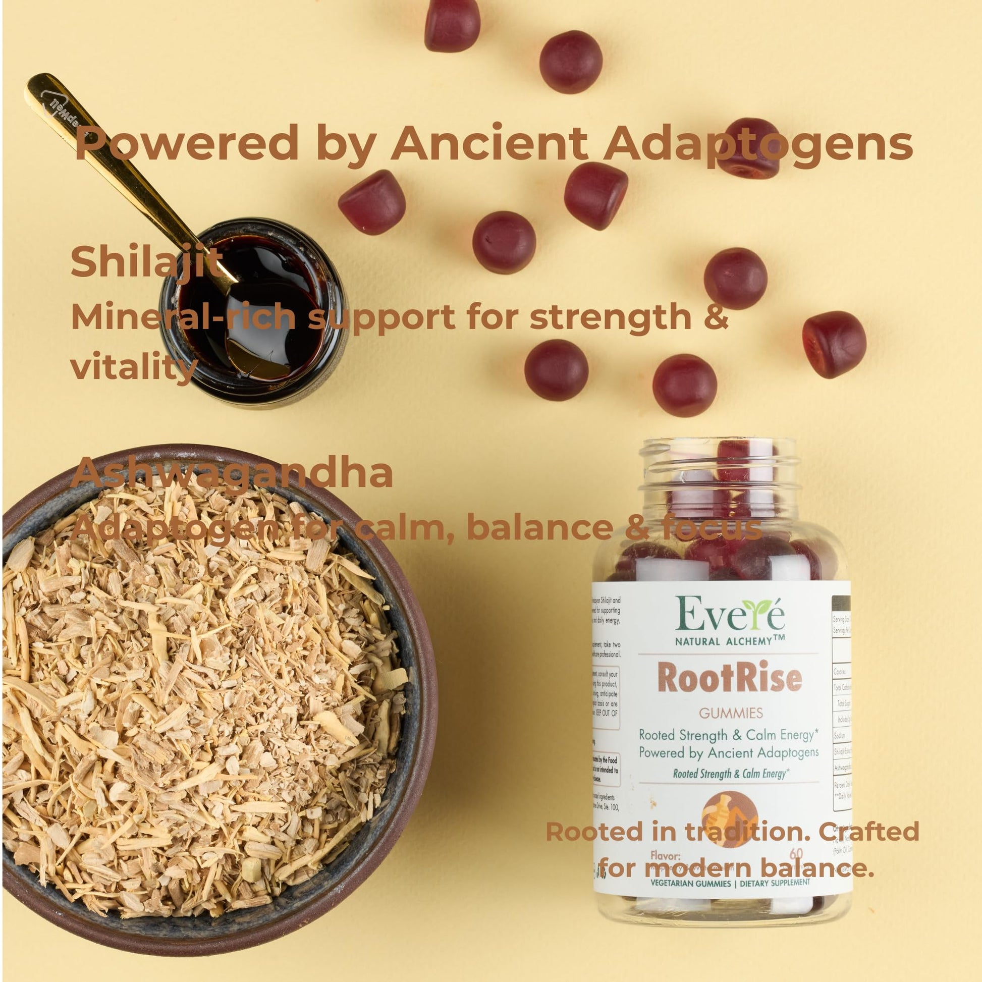 The EverÉ Natural Alchemy Evere RootRise Gummies - Shilajit + Ashwagandha Gummies The EverÉ Natural Alchemy uk supplements