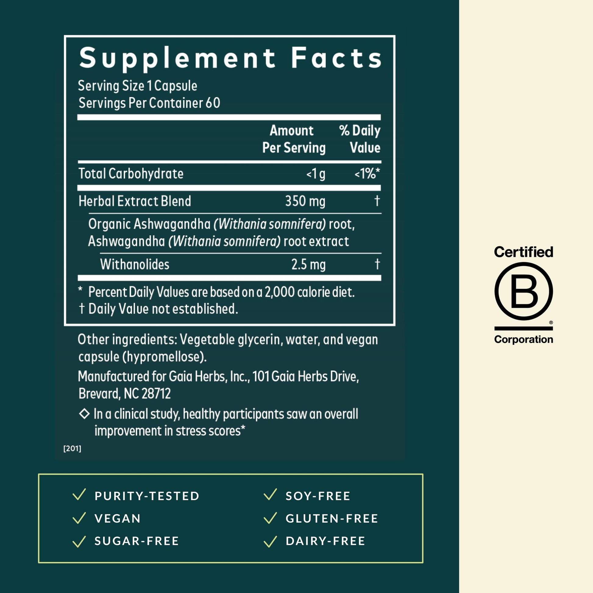 Gaia Herbs Ashwagandha Root - Stress Relief & Sleep Support Supplement - Supports Balanced Energy Levels & Positive Outlook* - 60 Vegan Liquid Phyto-Caps (30 Servings) Gaia Herbs uk supplements