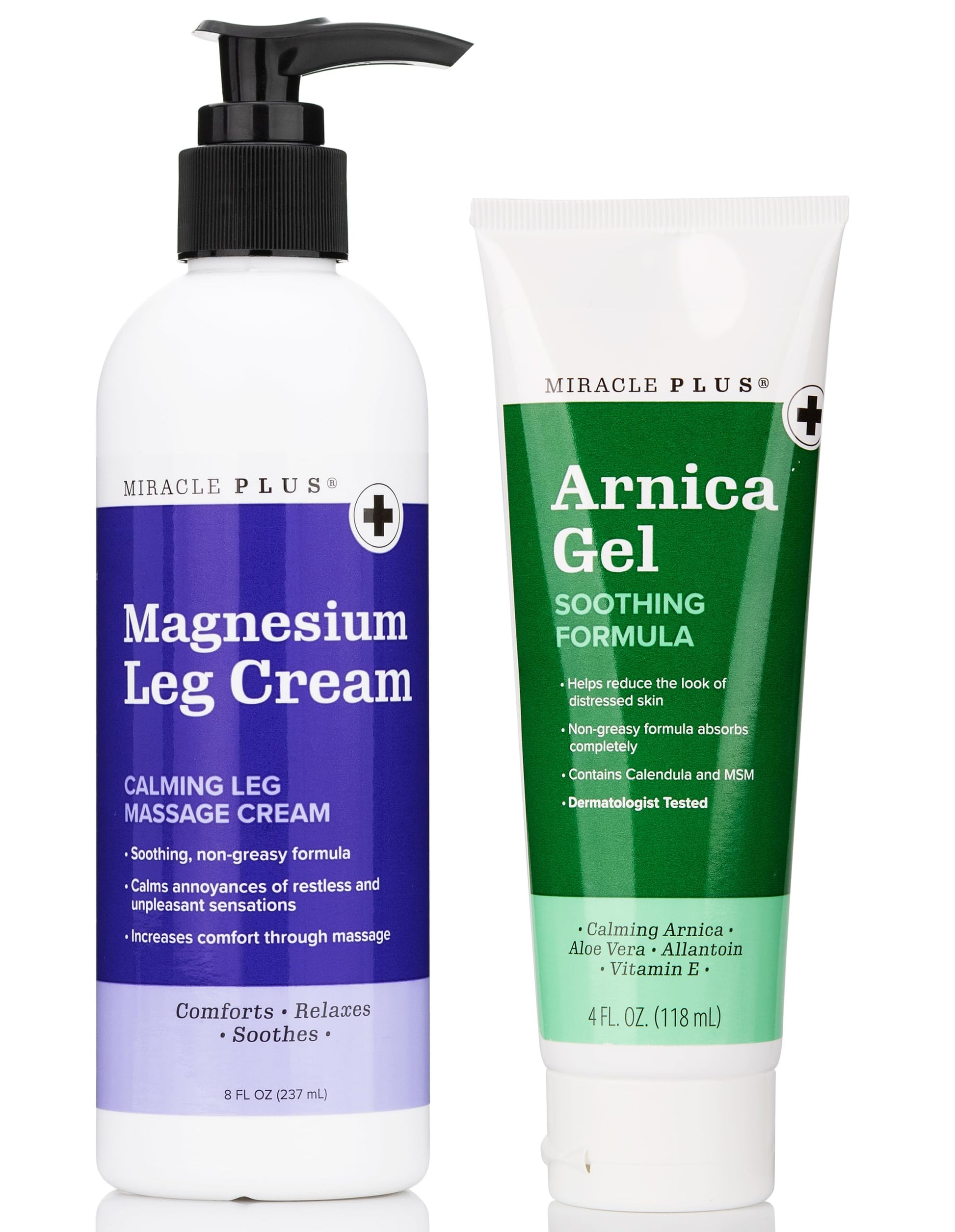 Miracle Plus Arnica Bruise Relief Gel + Magnesium Leg Relief Cream Bundle Miracle Plus uk supplements